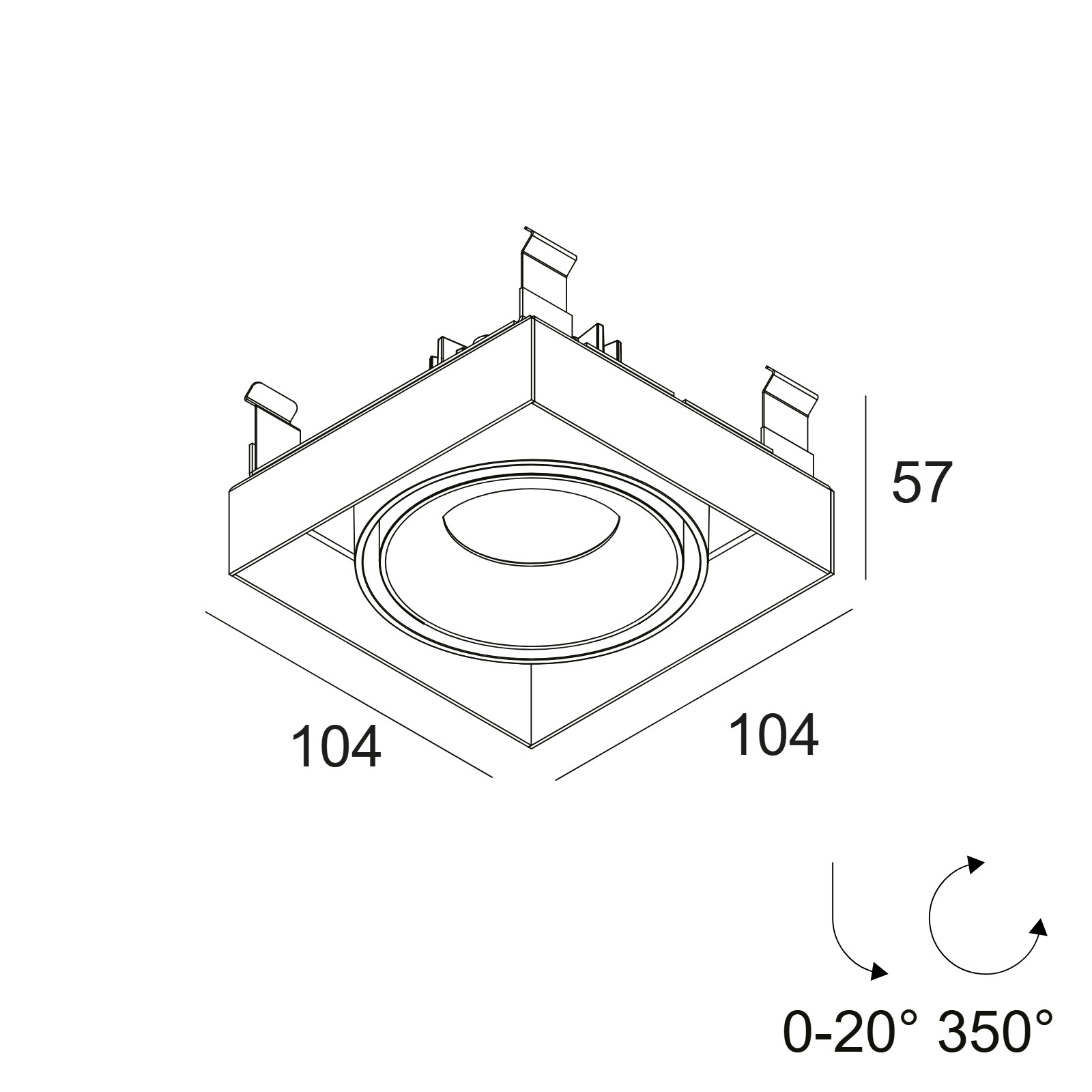 Встраиваемый потолочный светильник MINIGRID IN TRIMLESS 1 Delta Light 100009 XXX0 2
