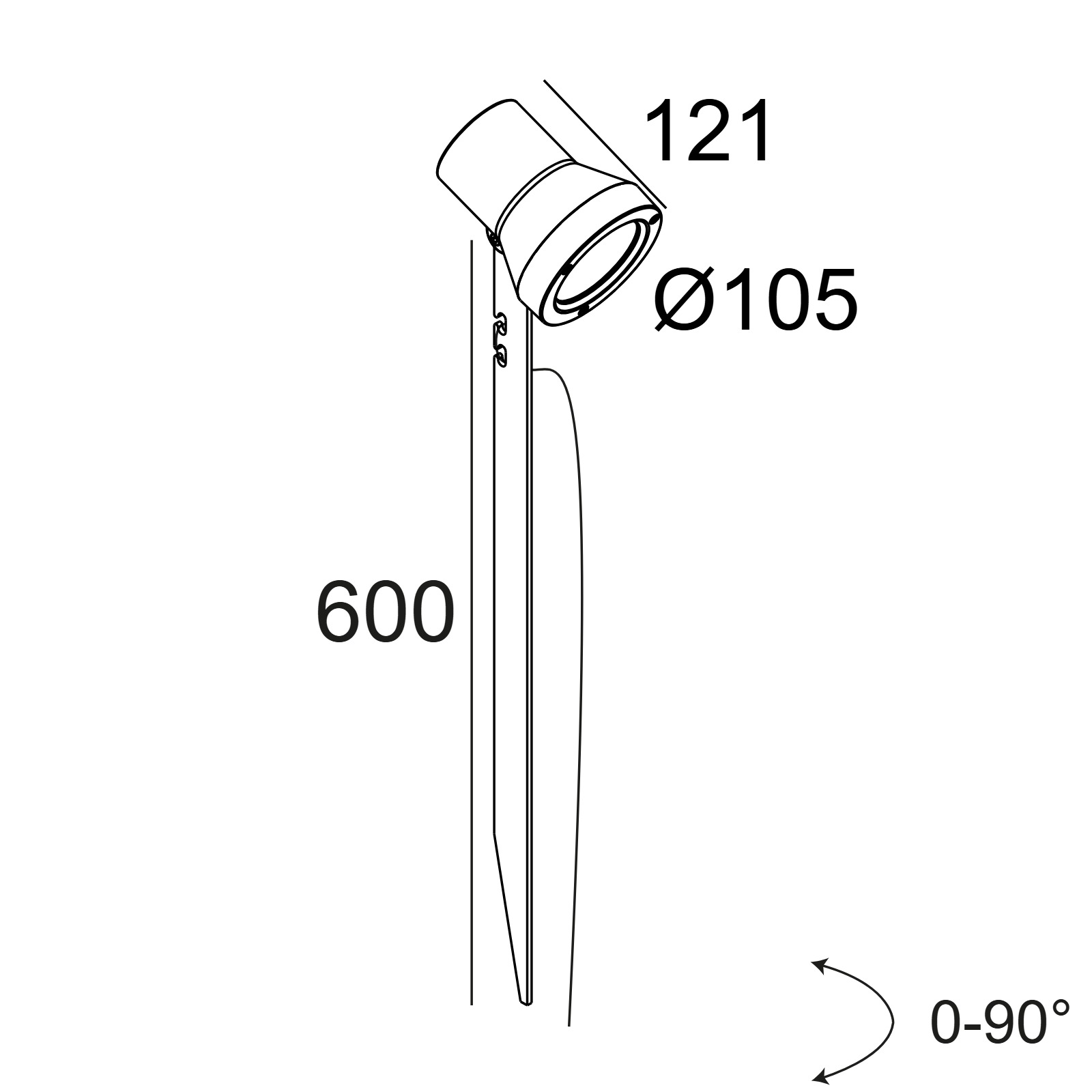 KIX II HP PIN 93011 A алюм. серый Delta Light светильник на колышке 2