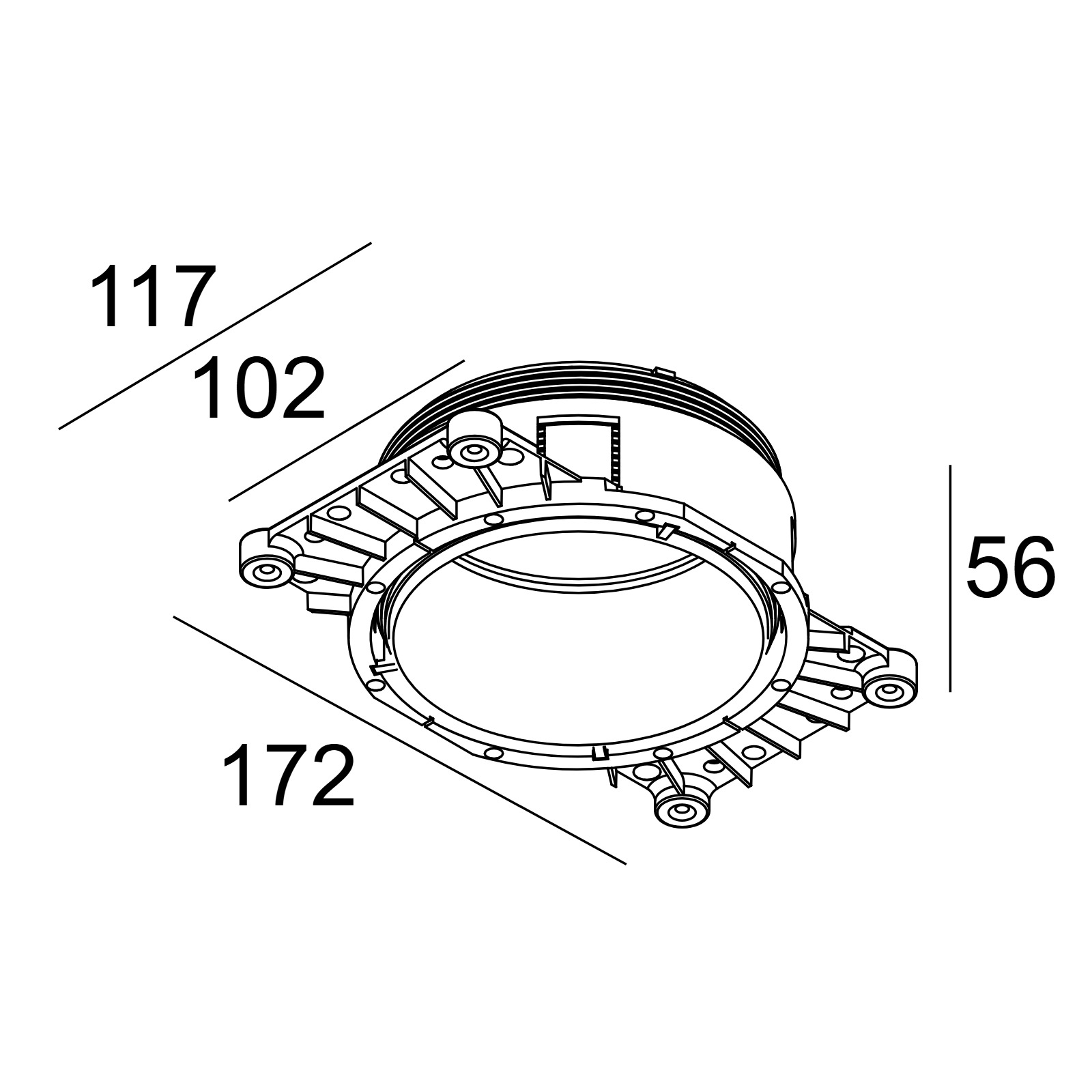 MOUNTING KIT R102 TRIMLESS O.F.A. Delta Light ICR 2