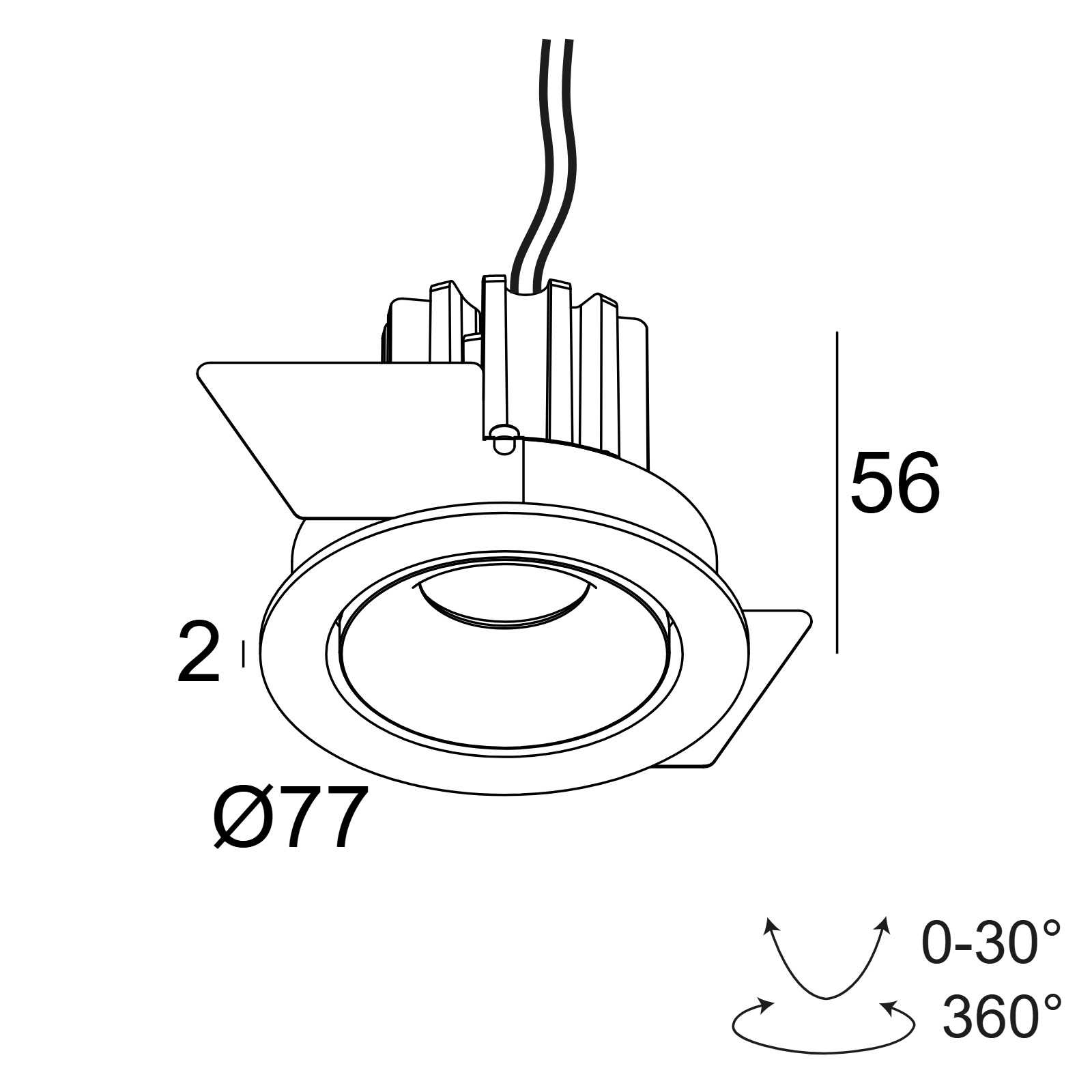 MINI REO II OK 92718 B черный Delta Light встраиваемый в потолок светильник 2