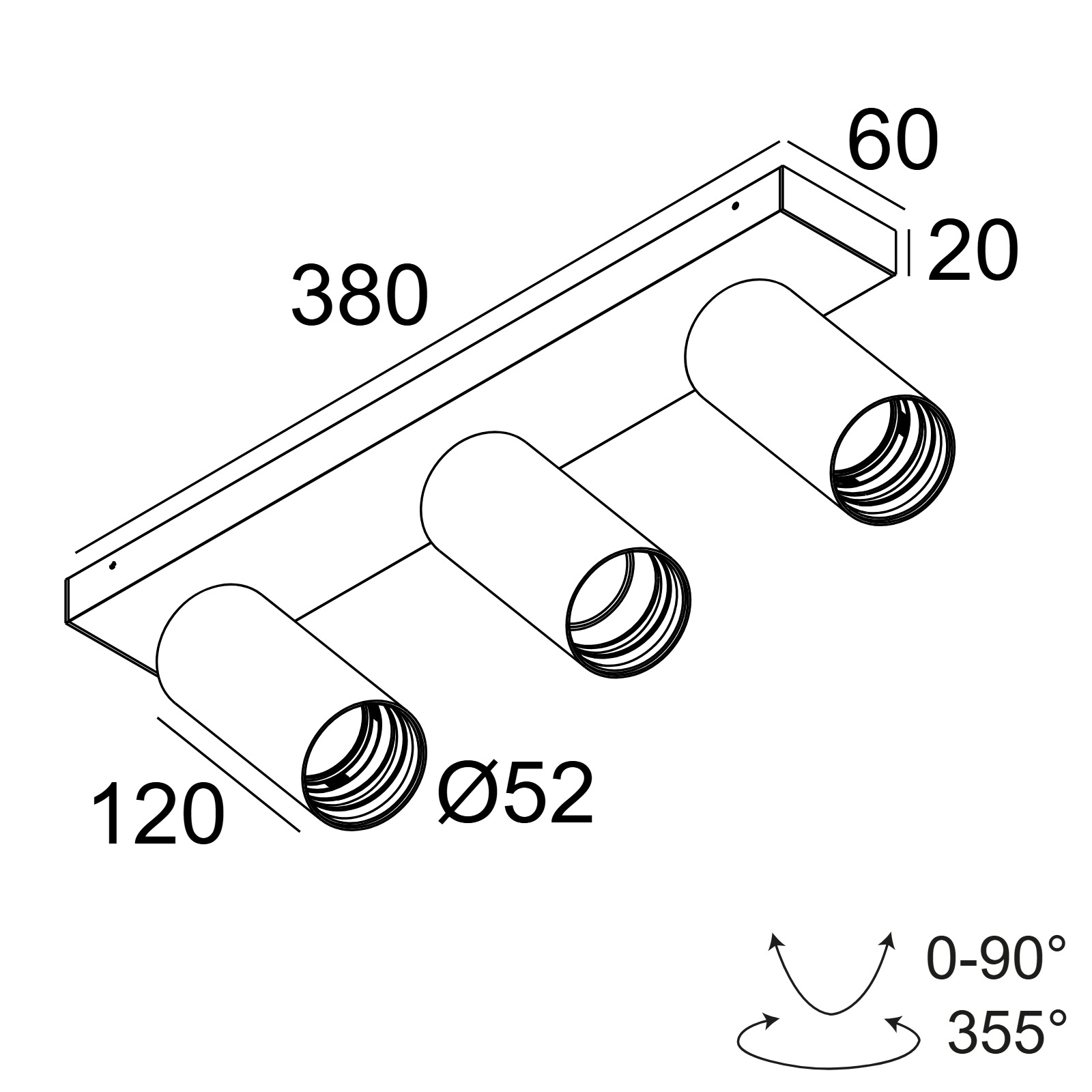 SPY 52 ON 3 92720 DIM8 B-B черный Delta Light накладной потолочный светильник 2