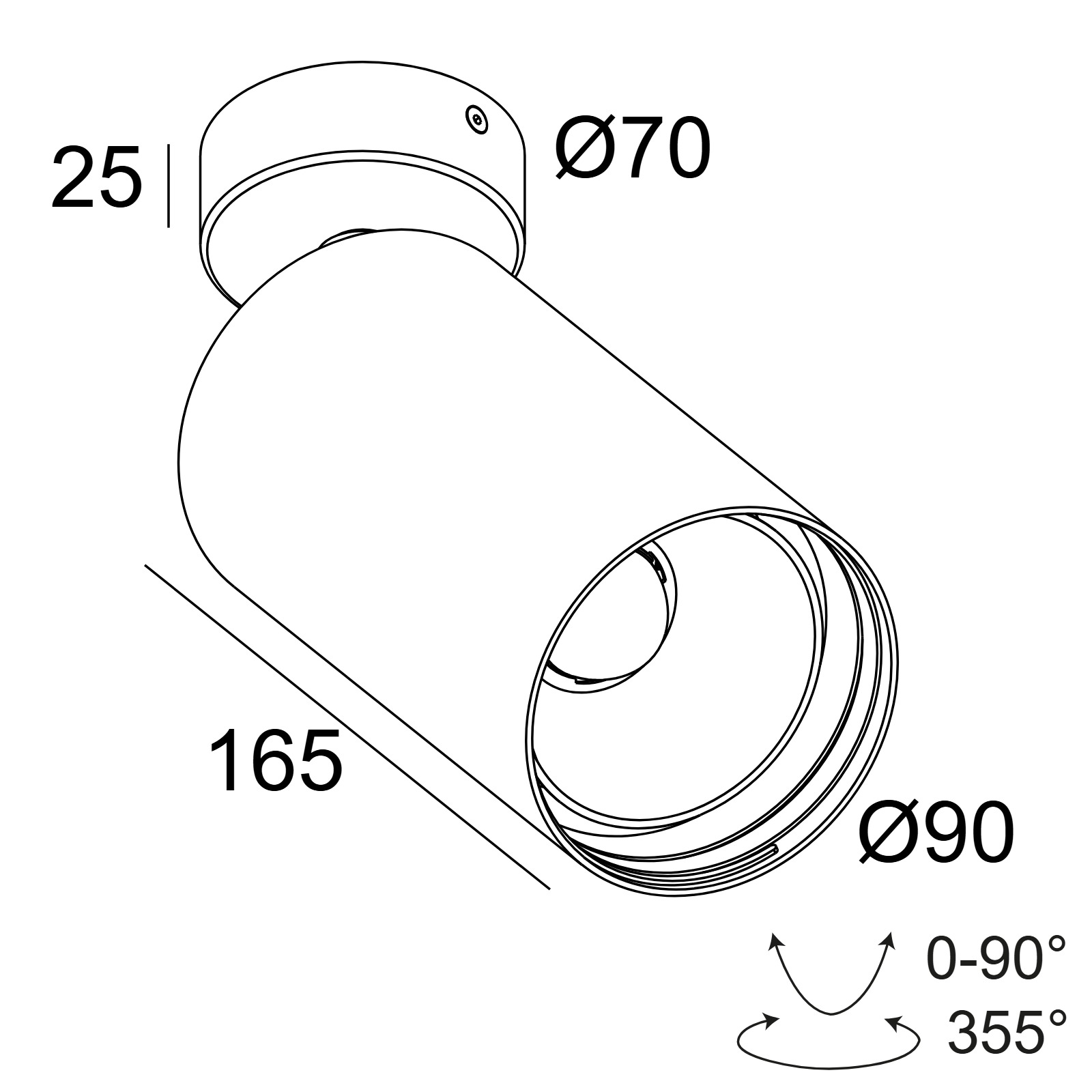 SPY 90 ON 92718 DIM1 B черный Delta Light накладной потолочный светильник 2