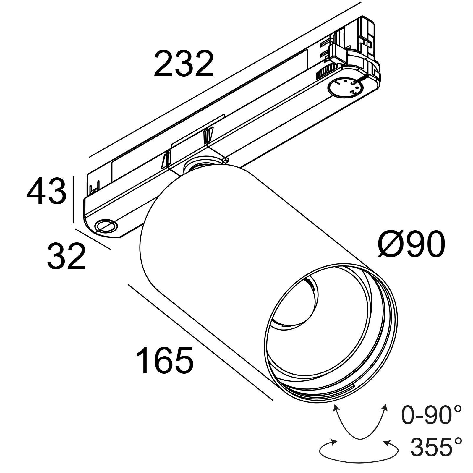 SPY 90 92718 ADM B черный Delta Light трековый прожектор 2