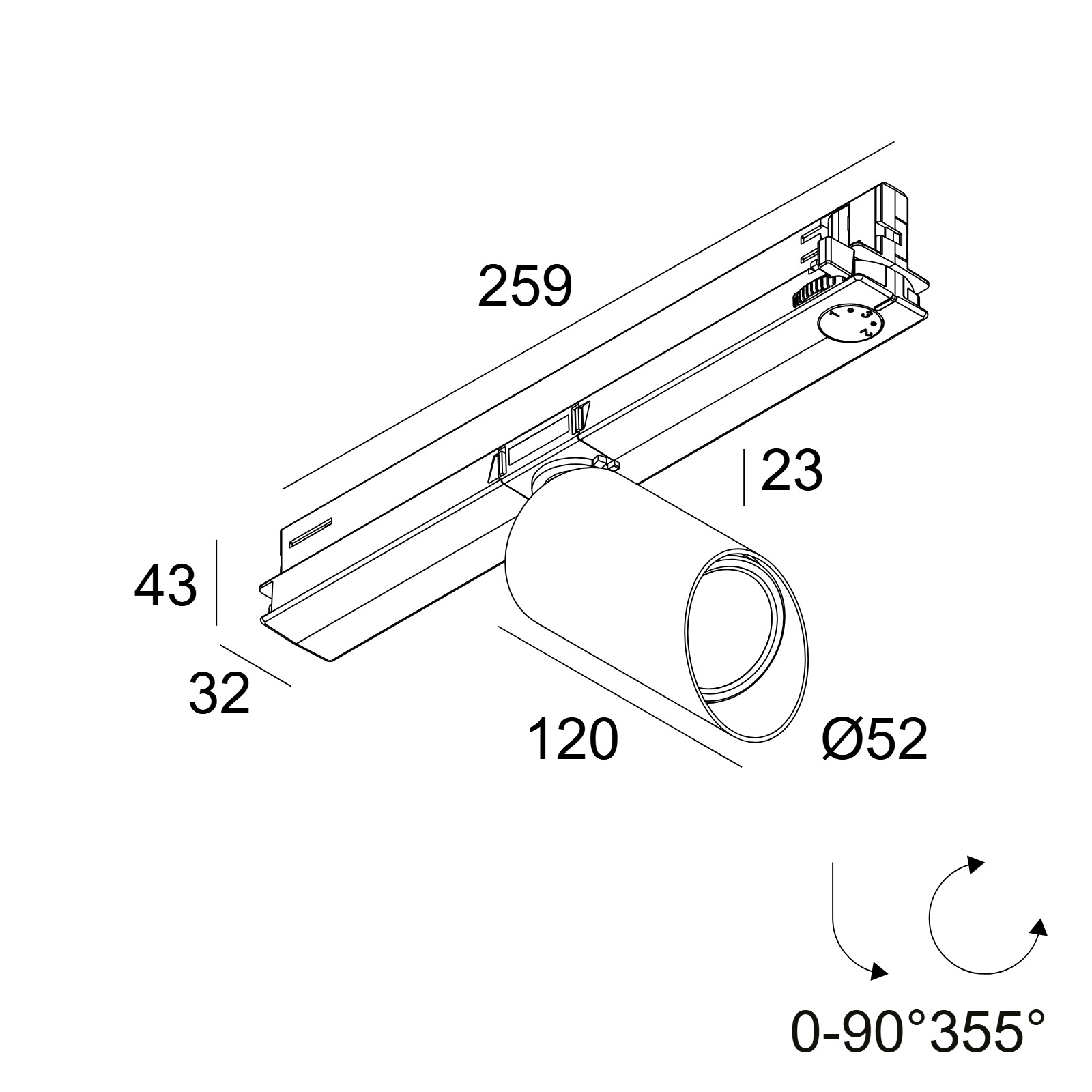 SPY 52 WALLWASH 927 ADM DIM5 B черный Delta Light накладной потолочный светильник 2