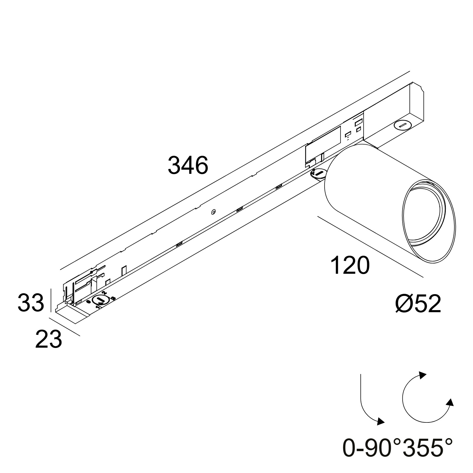 SPY 52 WALLWASH 927 ADM SLIM DIM5 B черный Delta Light накладной потолочный светильник 2