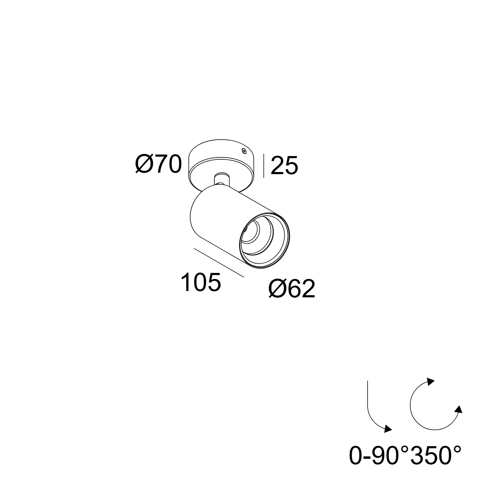 Светильник SPYCO ON AC Delta Light SPYCO ON AC 92733 DIM8 W 2