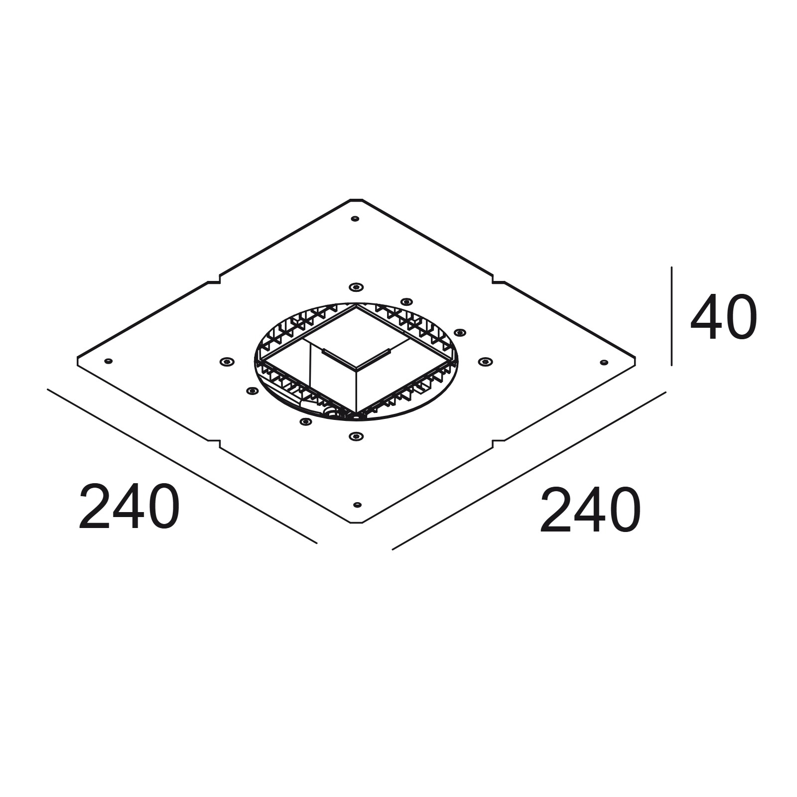 MOUNTING KIT 75 TRIMLESS O.F.A. Delta Light ICR