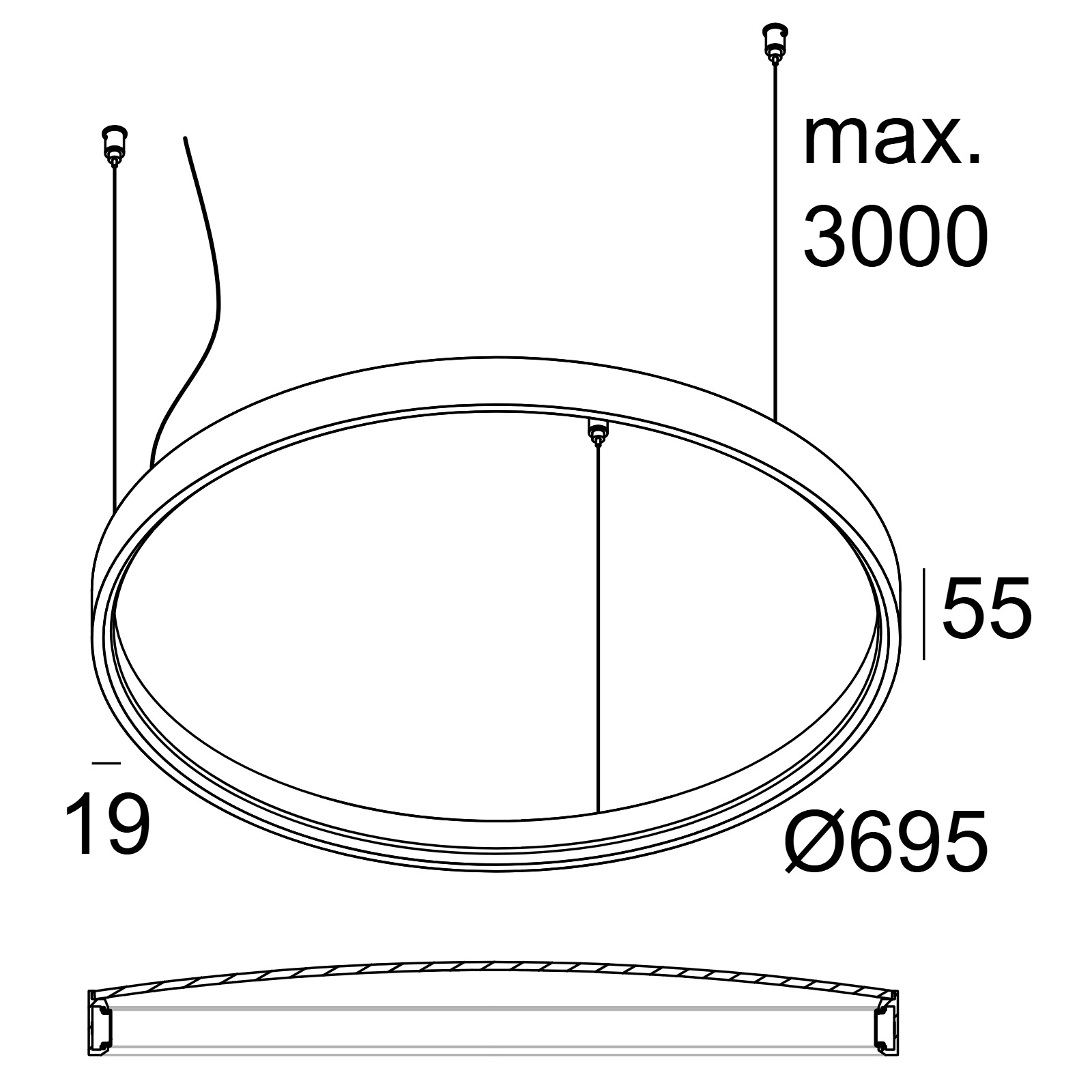 SUPERLOOP PLUS HC 70 SBL Delta Light подвесной потолочный светильник 2