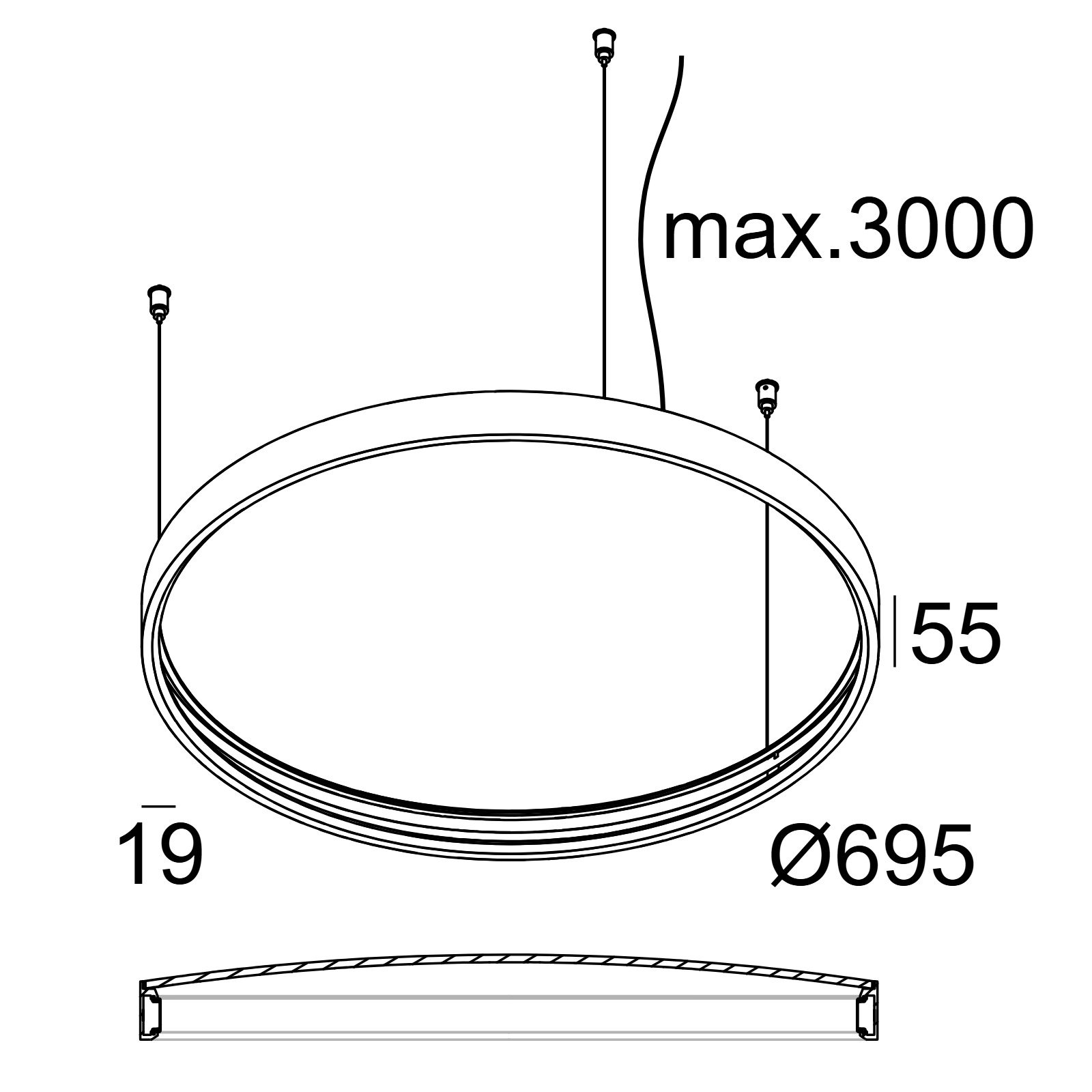 SUPERLOOP PLUS HC 120 MDL B черный Delta Light подвесной светильник 6