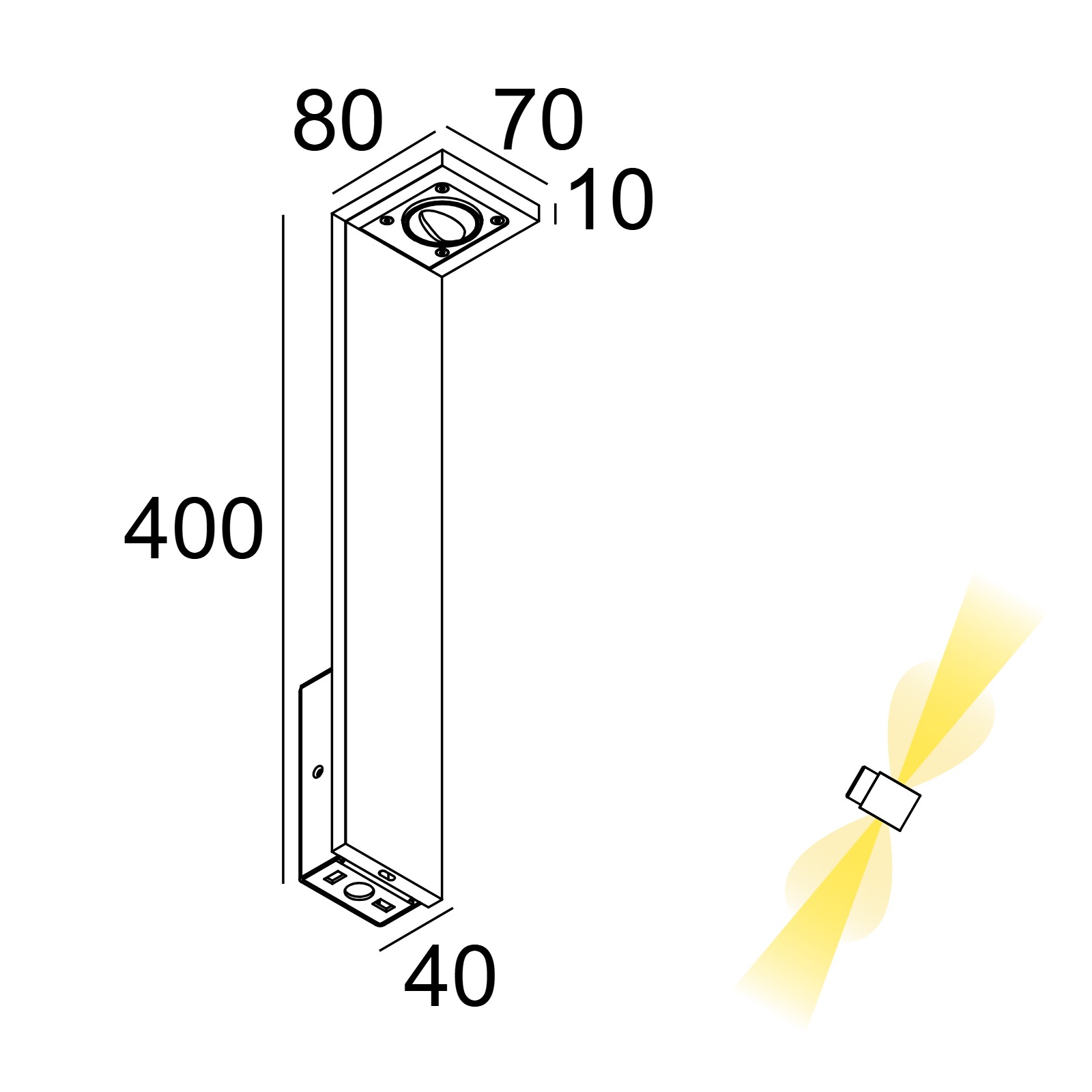 ELBO SYMMETRIC P 40 WW B черный Delta Light ландшафтный светильник 2