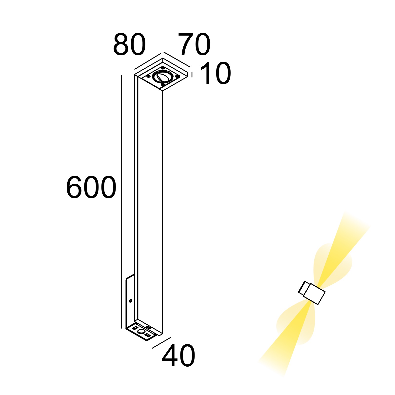 ELBO SYMMETRIC P 60 WW A алюм. серый Delta Light ландшафтный светильник 2