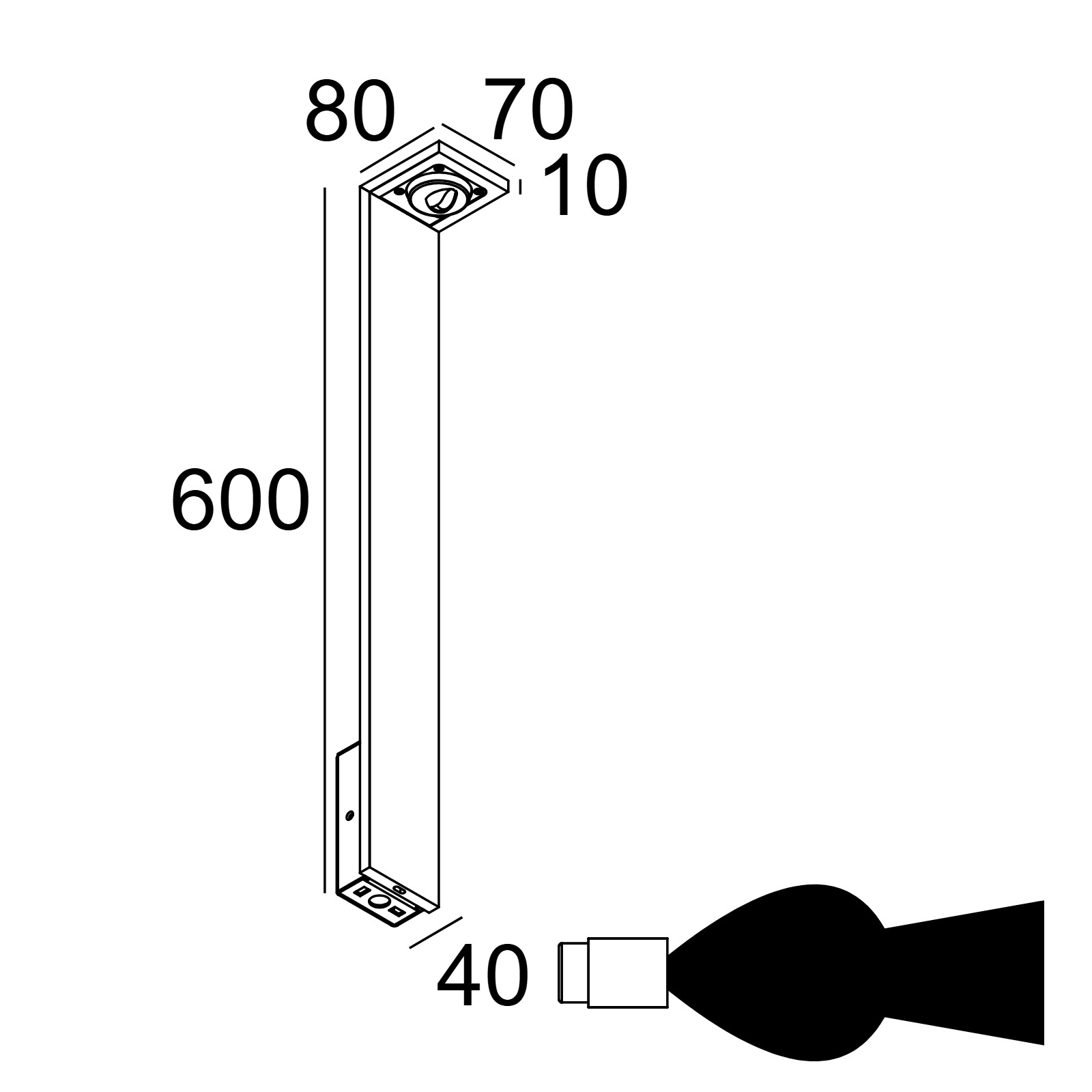 ELBO ASYMMETRIC P 60 WW B черный Delta Light ландшафтный светильник 2