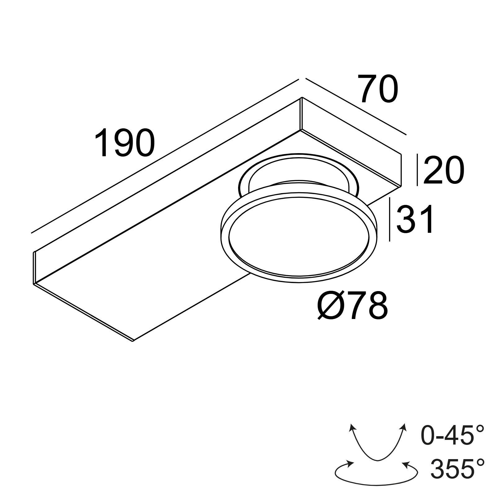 HALOSCAN ON 1 MP 92714 DIM8 B-B черный Delta Light накладной потолочный светильник 2