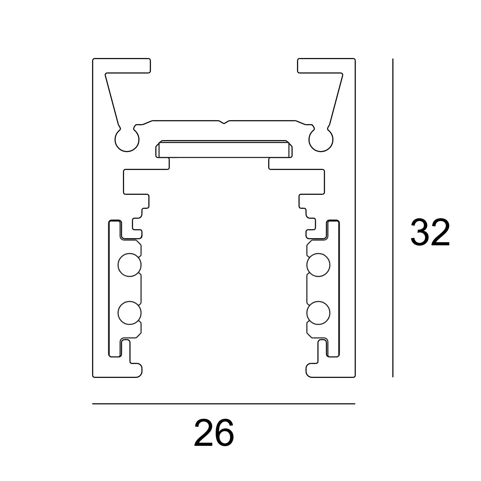 SLM26L - PROFILE 2m PA паліраваны алюміній Delta Light ILP 2