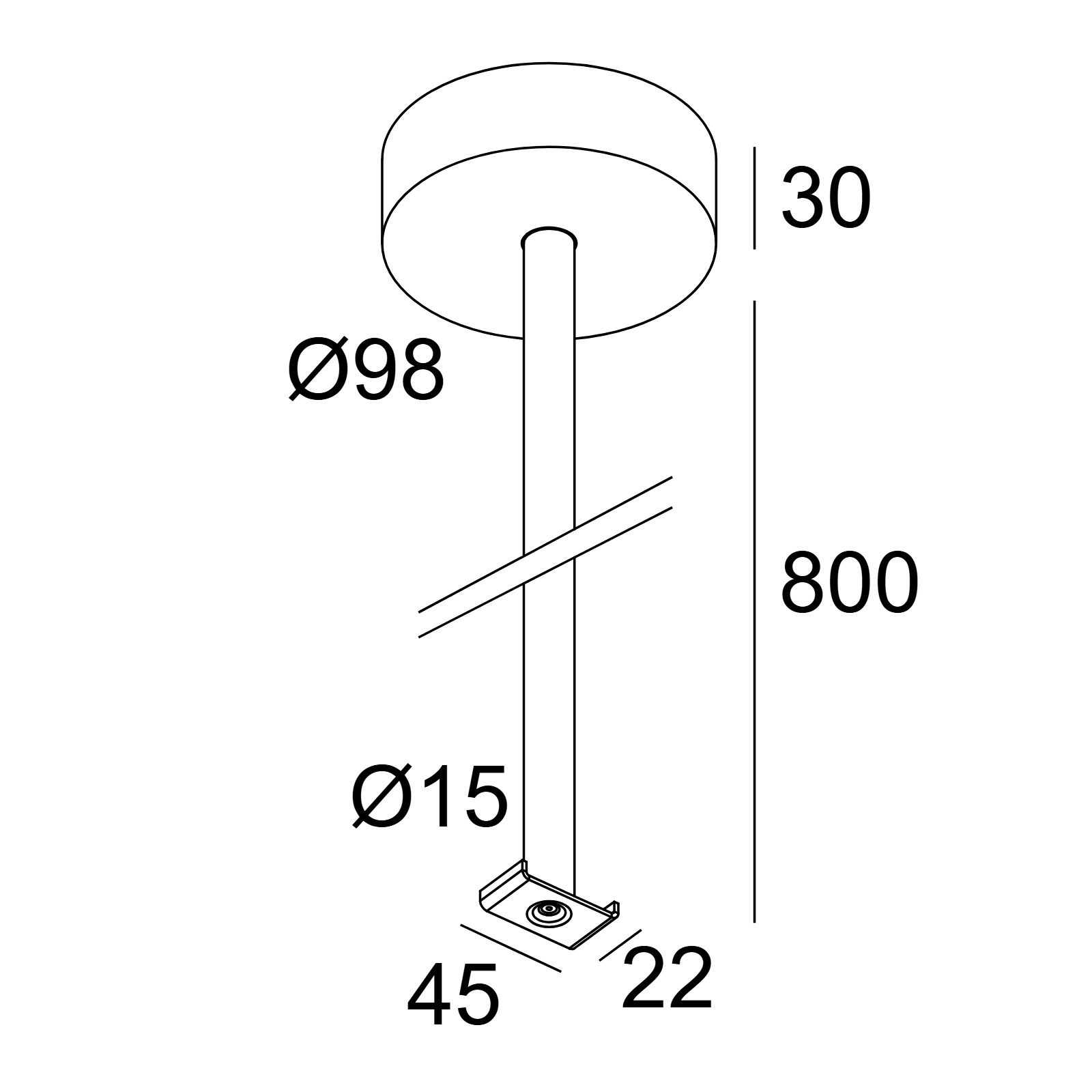 SLM - ROD SUSPENSION 0,8m + CONNECTION W белый Delta Light IMP 2