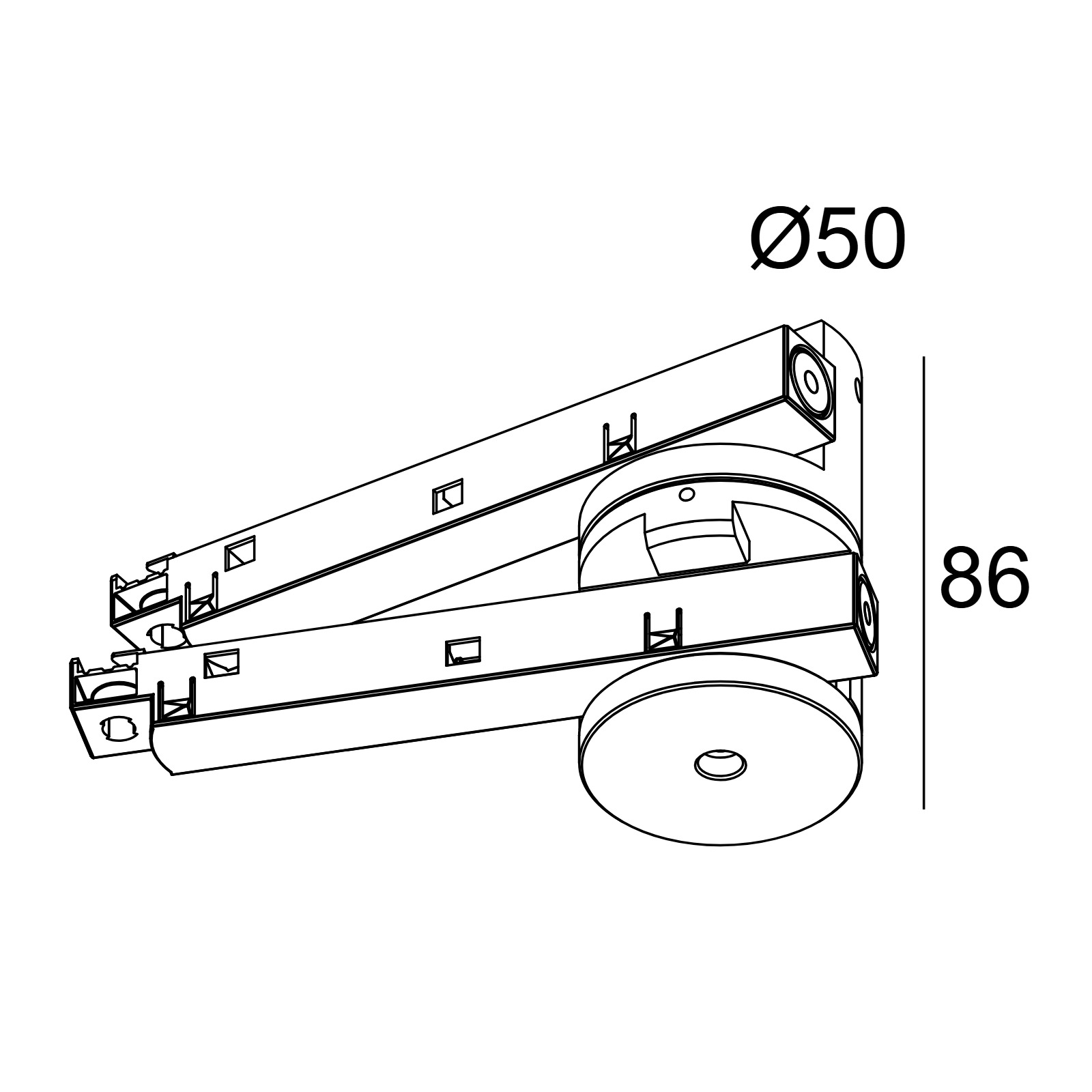SLM26L - 2P CONNECTOR 48V B черный Delta Light IMP