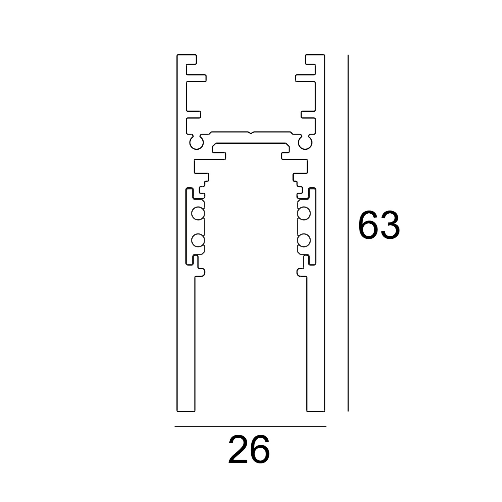 Profile SHIFTLINE M26H profile Delta Light SLM26H - PROFILE 1m B 2