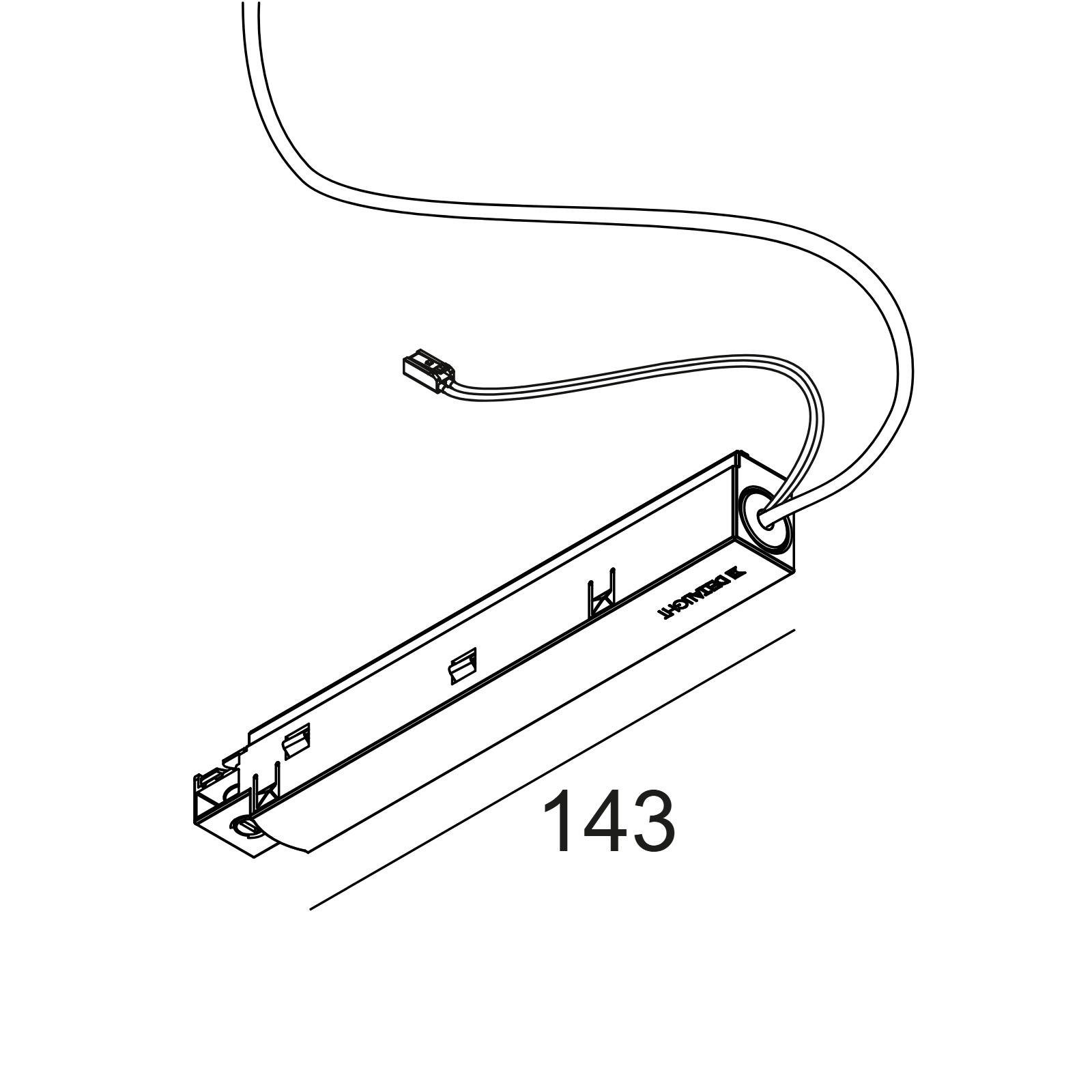 SLM - CURRENT SUPPLY SET 2 x 0,75mm² 1,6m BLACK MDL Delta Light IMP 2