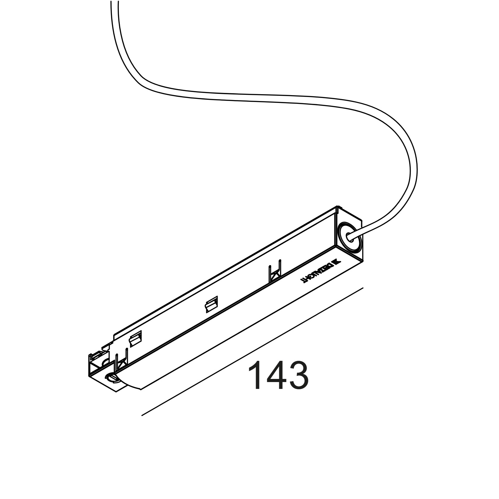 SLM - CURRENT SUPPLY SET 2 x 0,75mm² 1,6m BLACK MDL Delta Light IMP