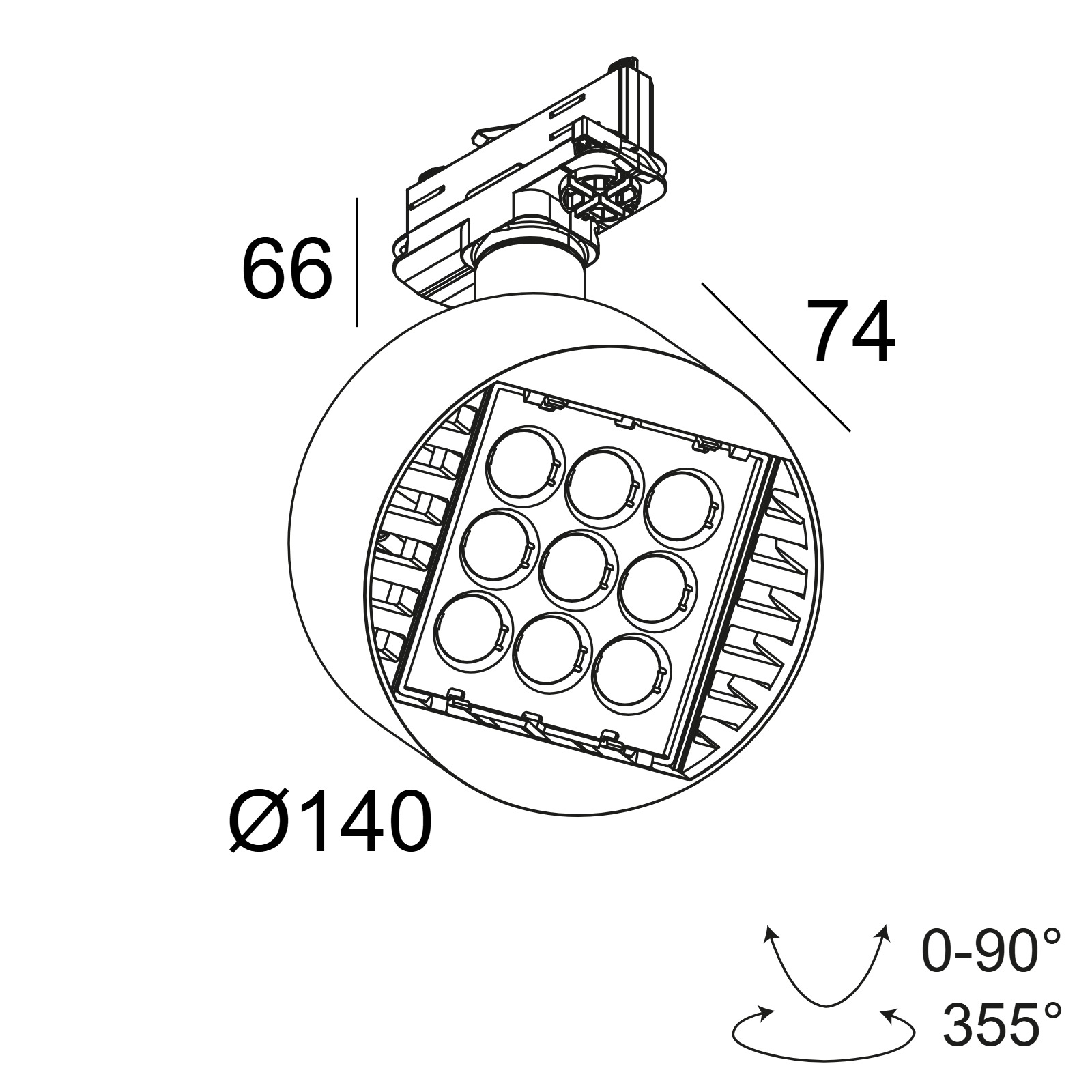 FRAGMA M 93014 ADM B черный Delta Light трековый прожектор 2