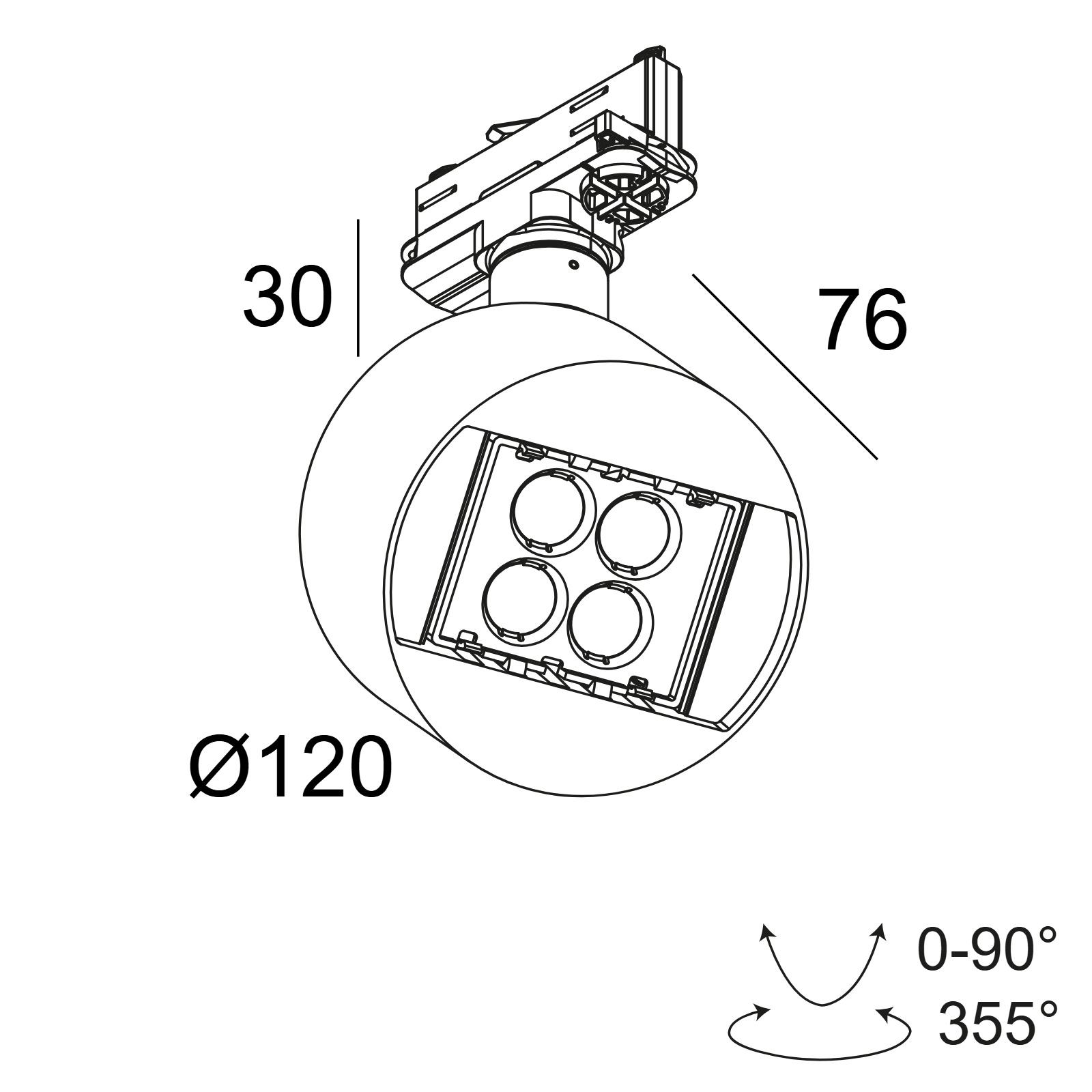 FRAGMA S 93014 ADM B черный Delta Light трековый прожектор 2
