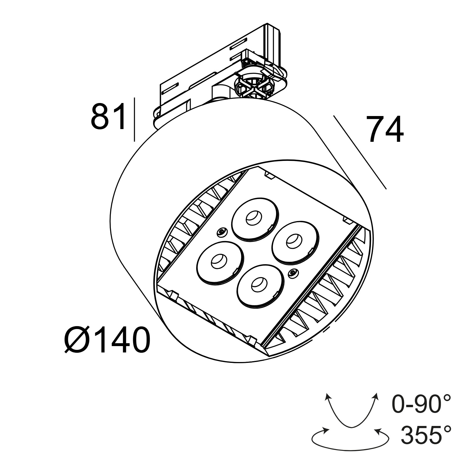 FRAGMA M SUPERSPOT 9308 ADM DIM Delta Light накладной потолочный светильник 2