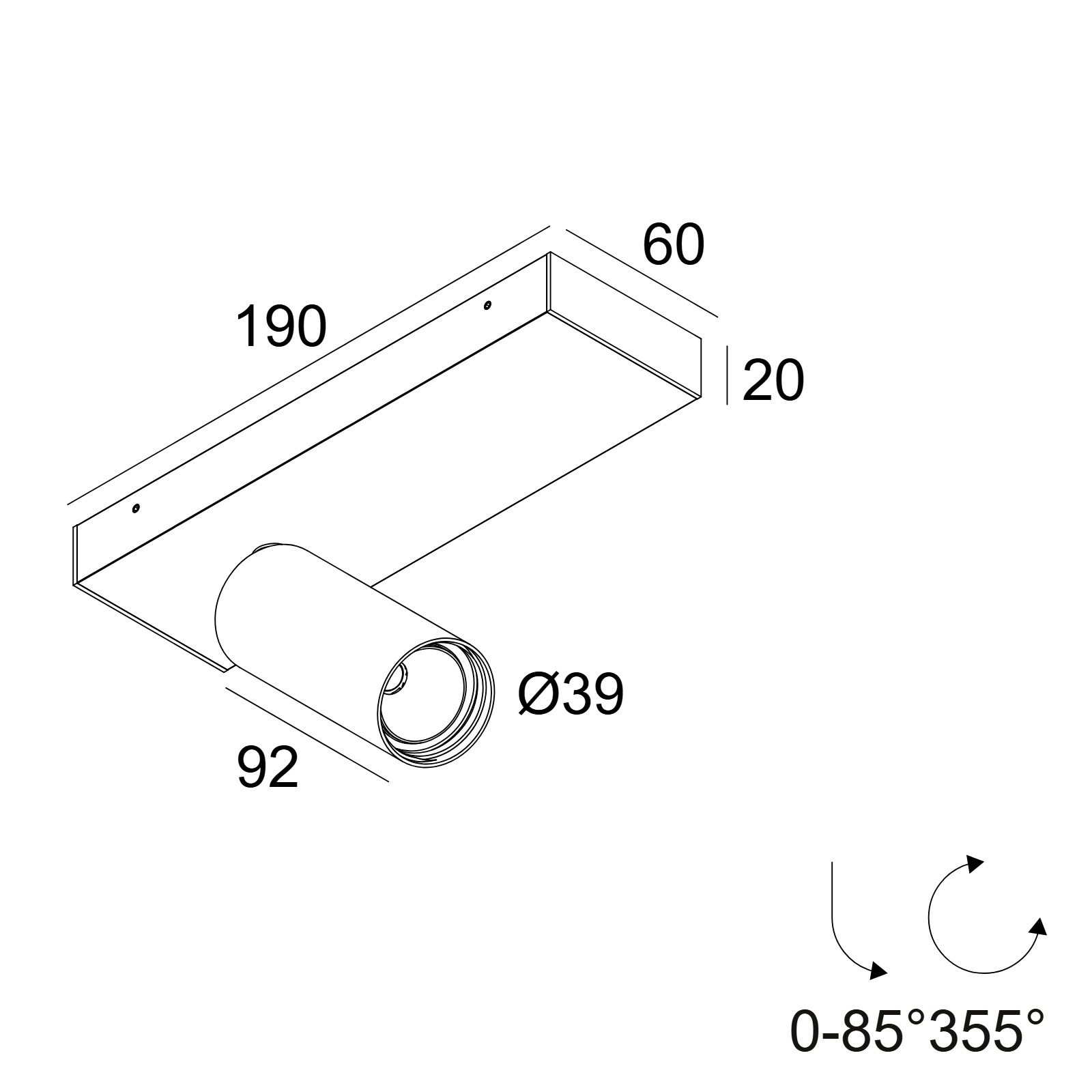 SPY 39 ON 1 92720 DIM8 B-B черный Delta Light накладной потолочный светильник 2