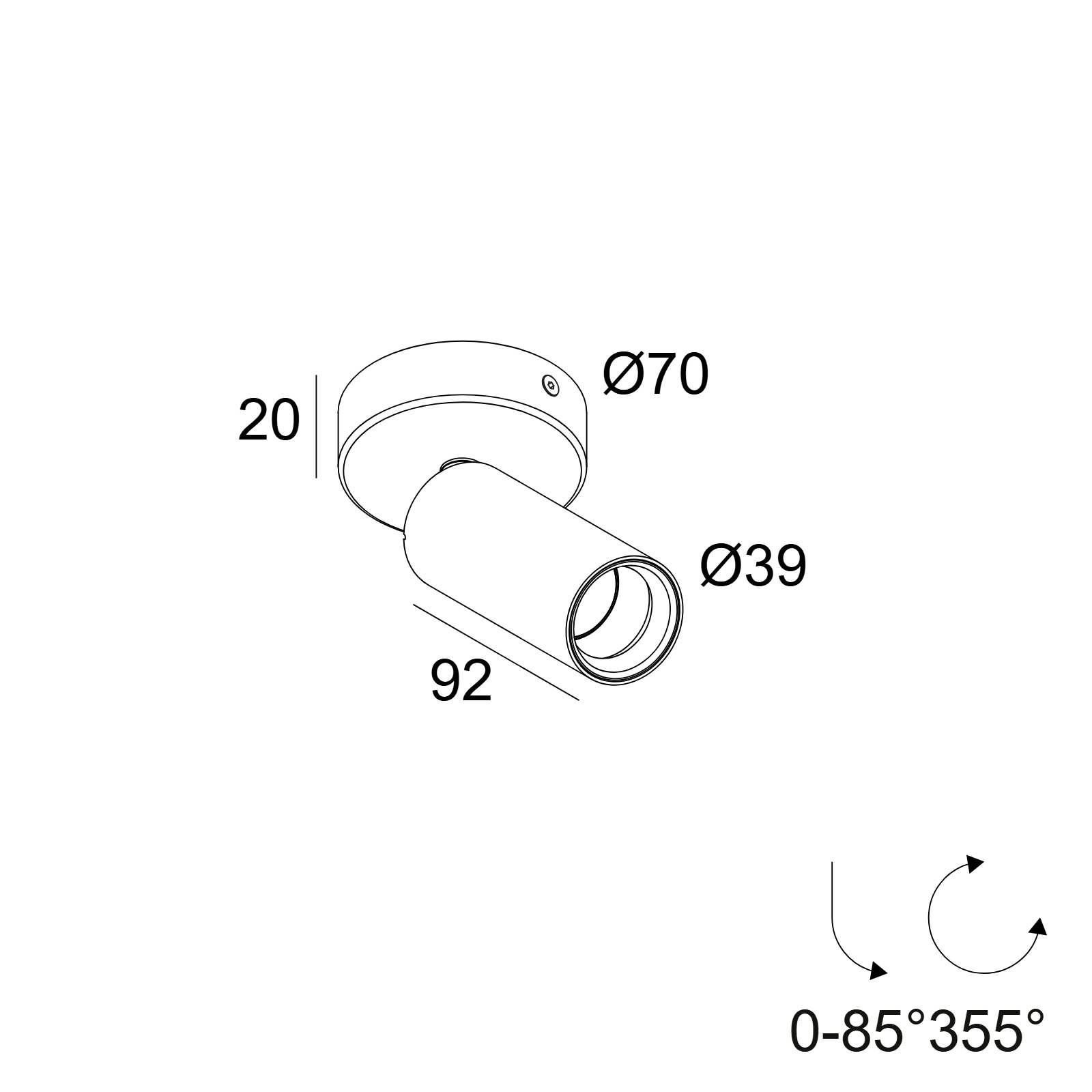 Накладной потолочный светильник SPY 39 ON FOCUS Delta Light 24174 XXX0 2