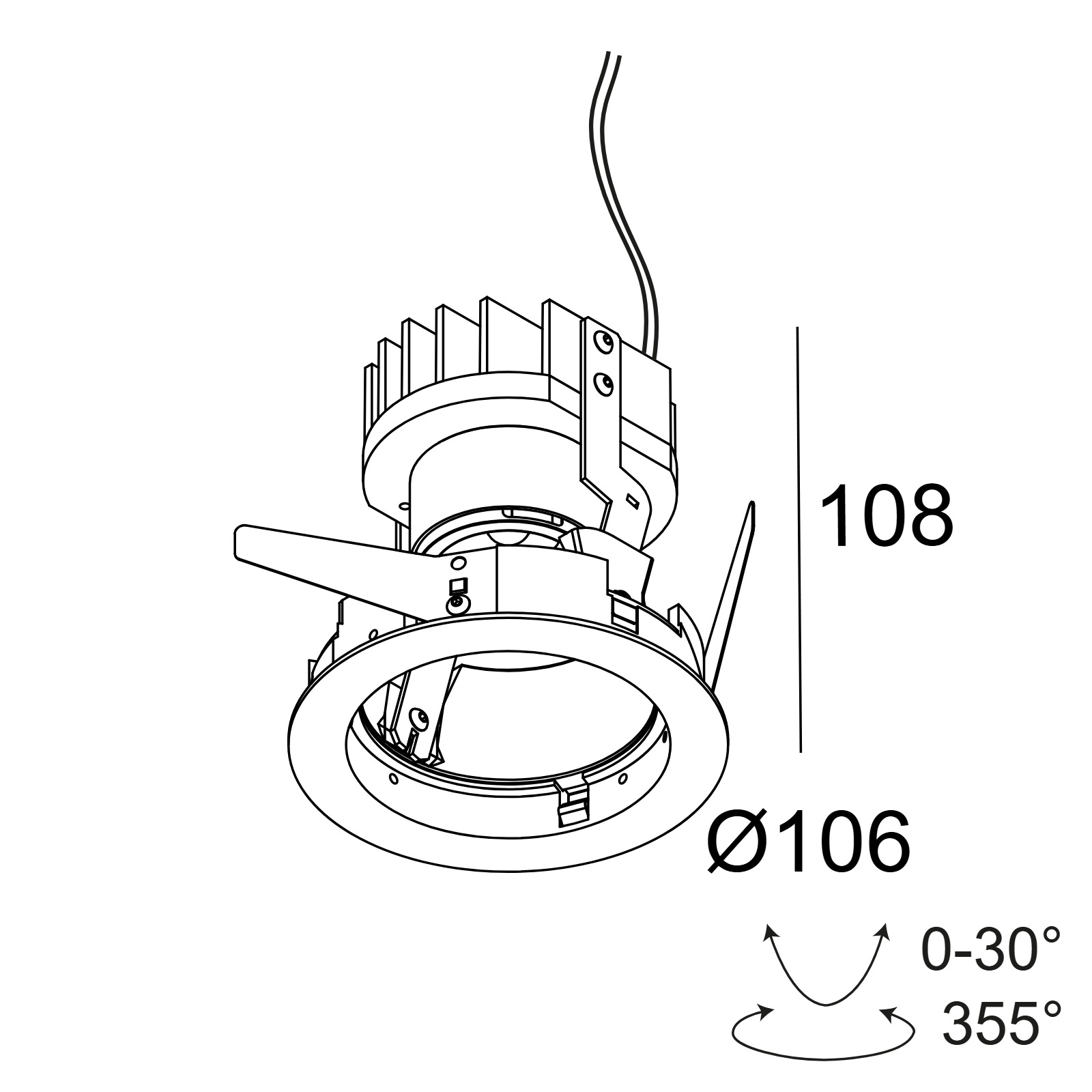 iMAX II ROUND ADJUSTABLE SOFT 93045 W белый Delta Light Встраиваемый поворотный потолочный светильник 2