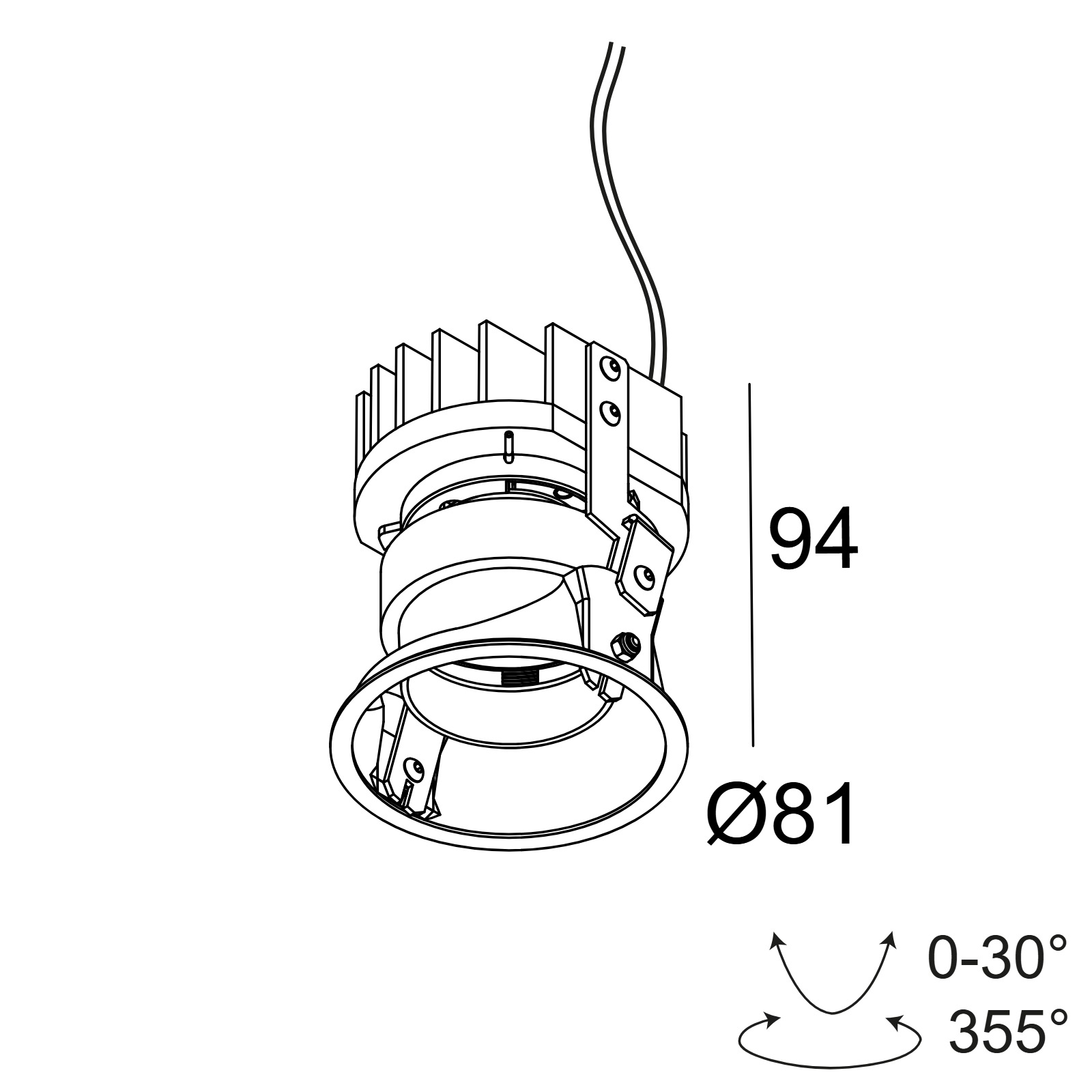 iMAX II ROUND ADJUSTABLE TRIMLESS LP 92712 Delta Light Встраиваемый поворотный потолочный светильник 2