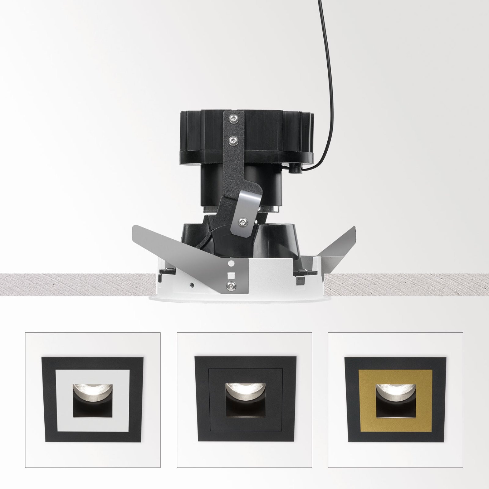 iMAX II SQUARE ADJUSTABLE SOFT 93045 B черный Delta Light Встраиваемый поворотный потолочный светильник