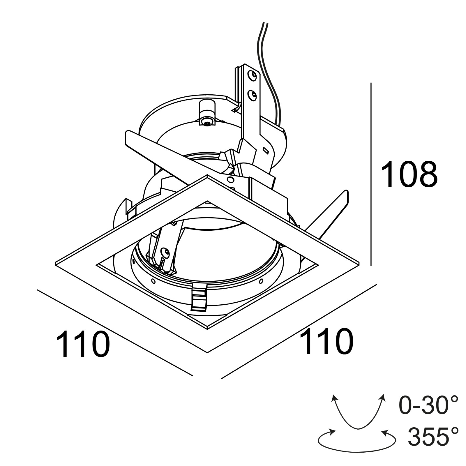iMAX II SQUARE ADJUSTABLE CL 9276 Delta Light встраиваемый в потолок светильник 2