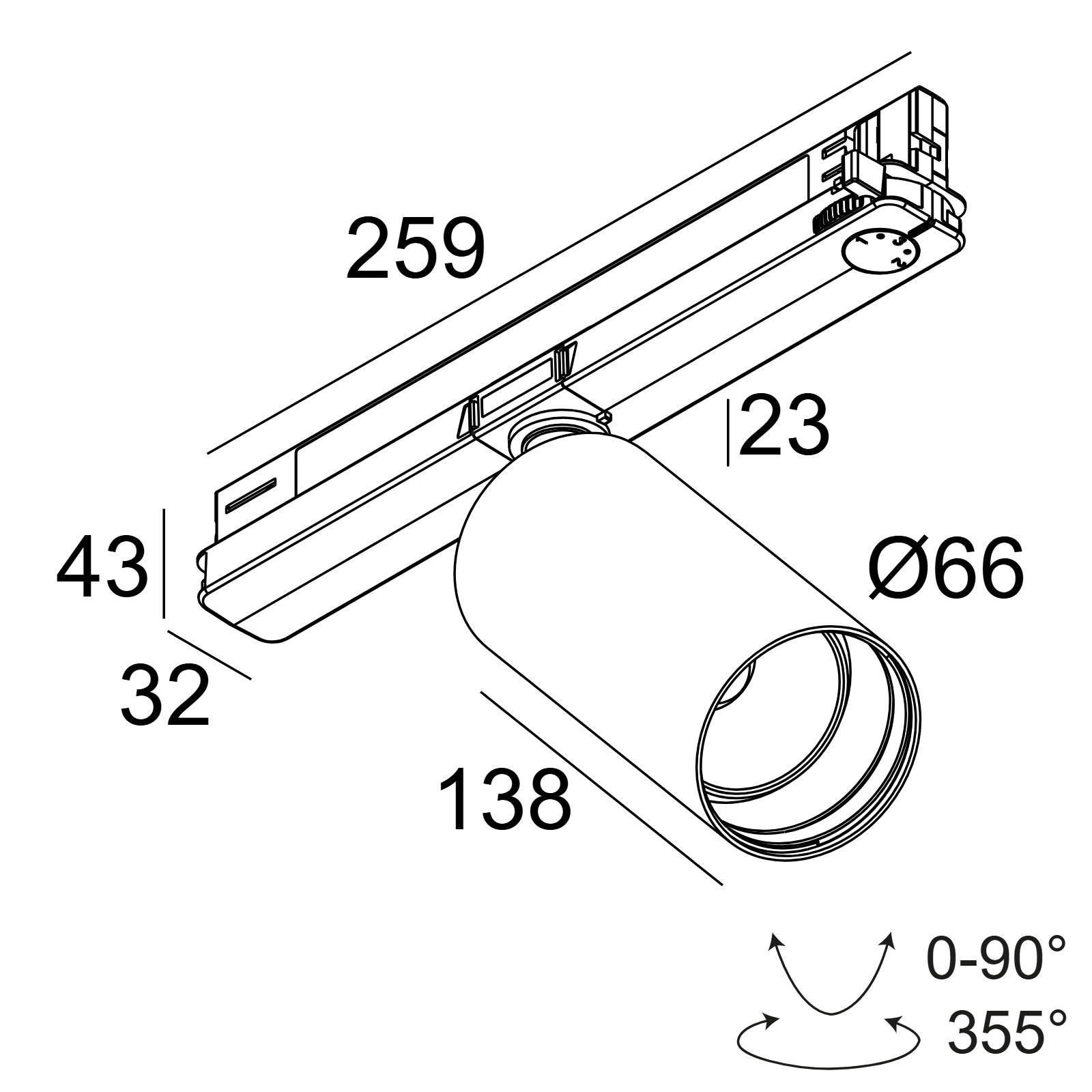 SPY 66 92718 ADM DIM5 B черный Delta Light трековый прожектор 2