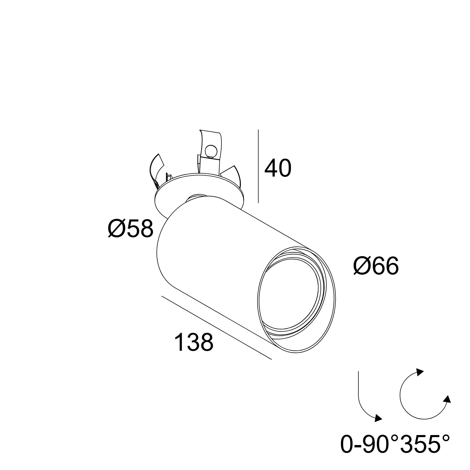 SPY 66 CLIP WALLWASH 927 W-W белый Delta Light накладной потолочный светильник 2