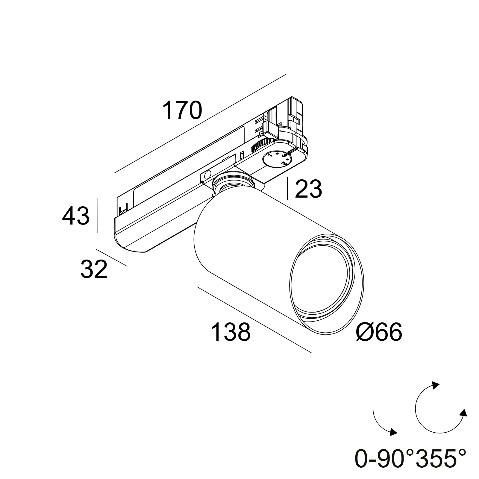 SPY 66 WALLWASH 927 ADM B черный Delta Light трековый прожектор 2