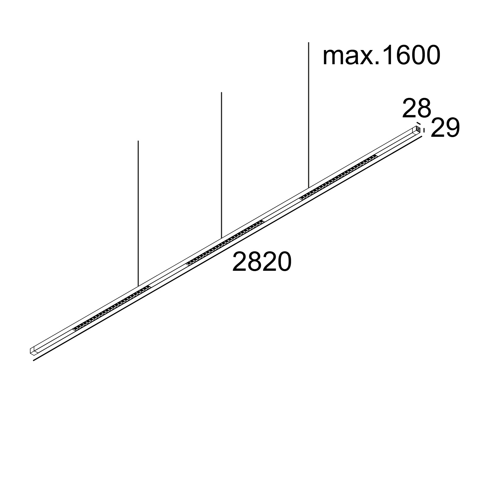 Технический подвесной светильник INFORM SQ P DOWN-UP Delta Light 25520 XXX0 2