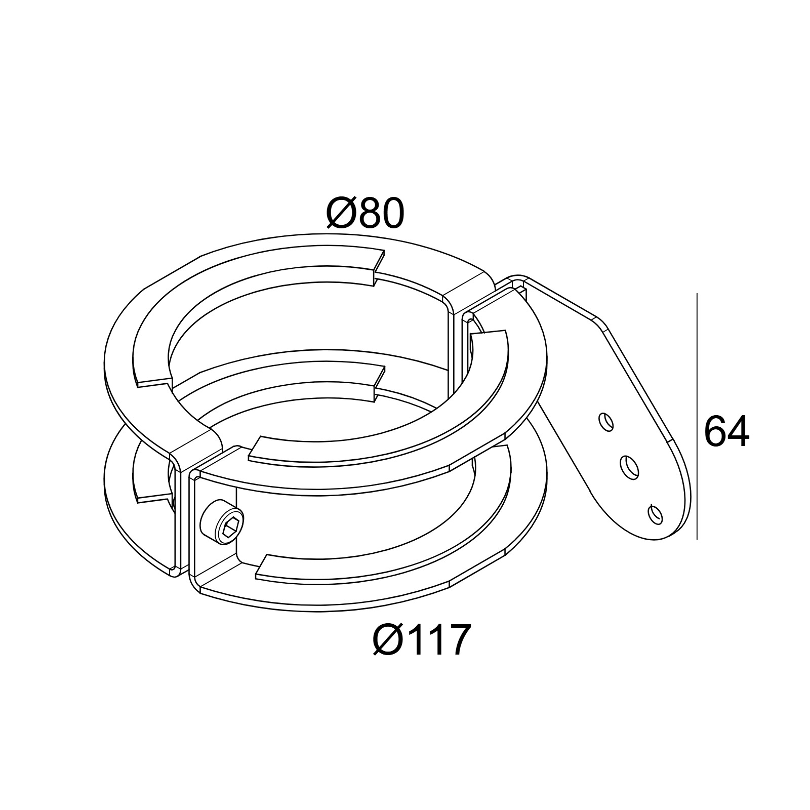 FRAX POLE 80 BRACKET N Delta Light монтажная пластина 2