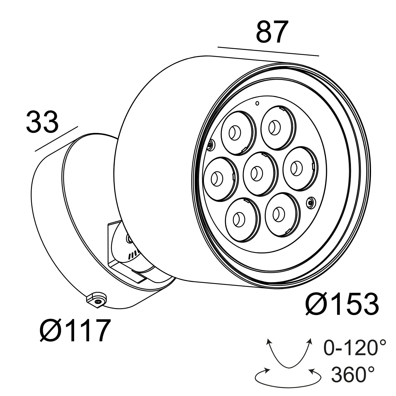FRAX M SUPERSPOT 93008 A алюм. серый Delta Light настенный прожектор 2