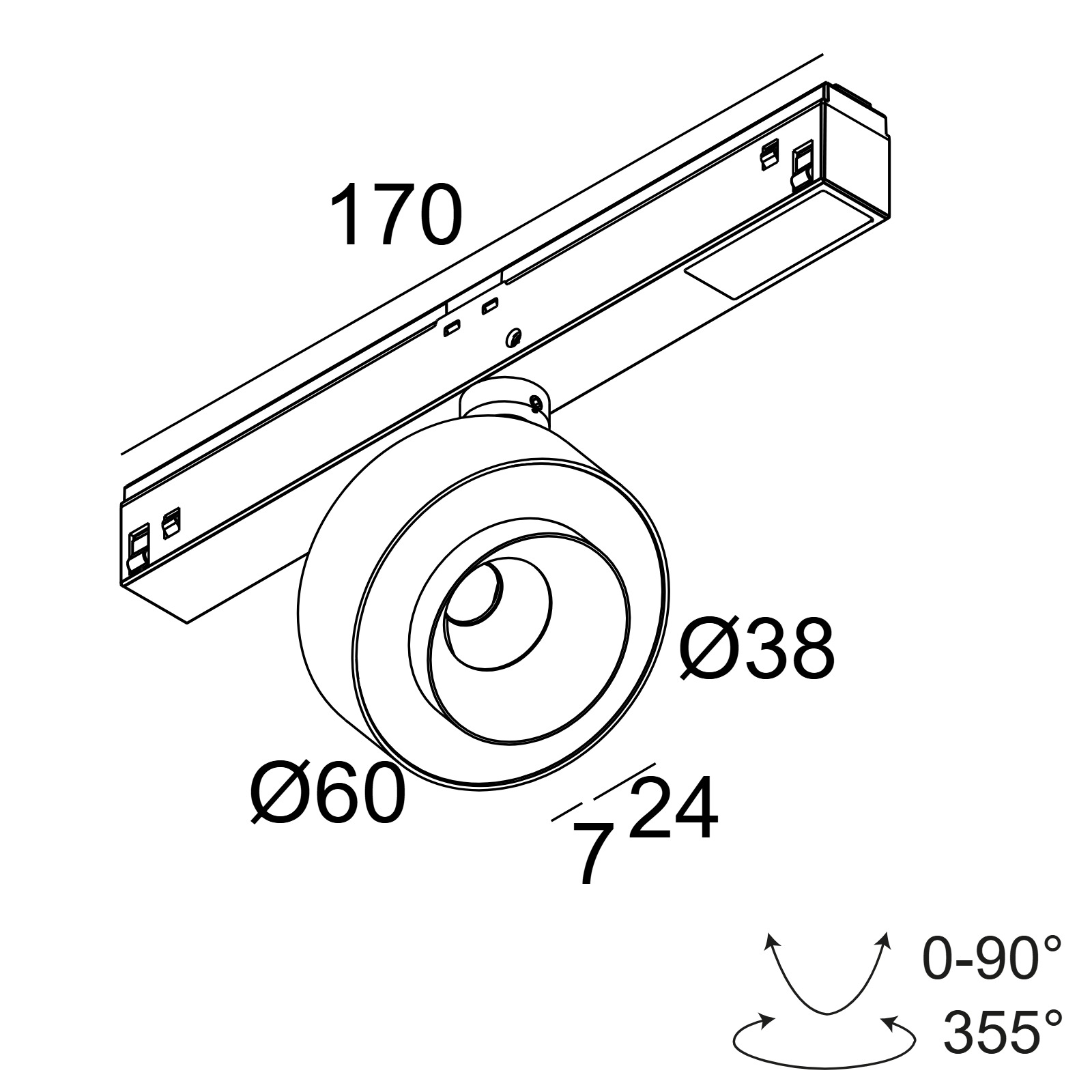 M26L - ODRON 1 92728/41 DIM5 B черный Delta Light трековый светильник 2