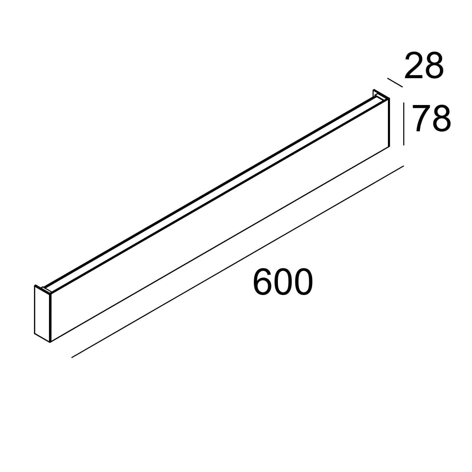 FEMTOLINE W DOWN-UP 600 накладной настенный светильник Delta Light 2