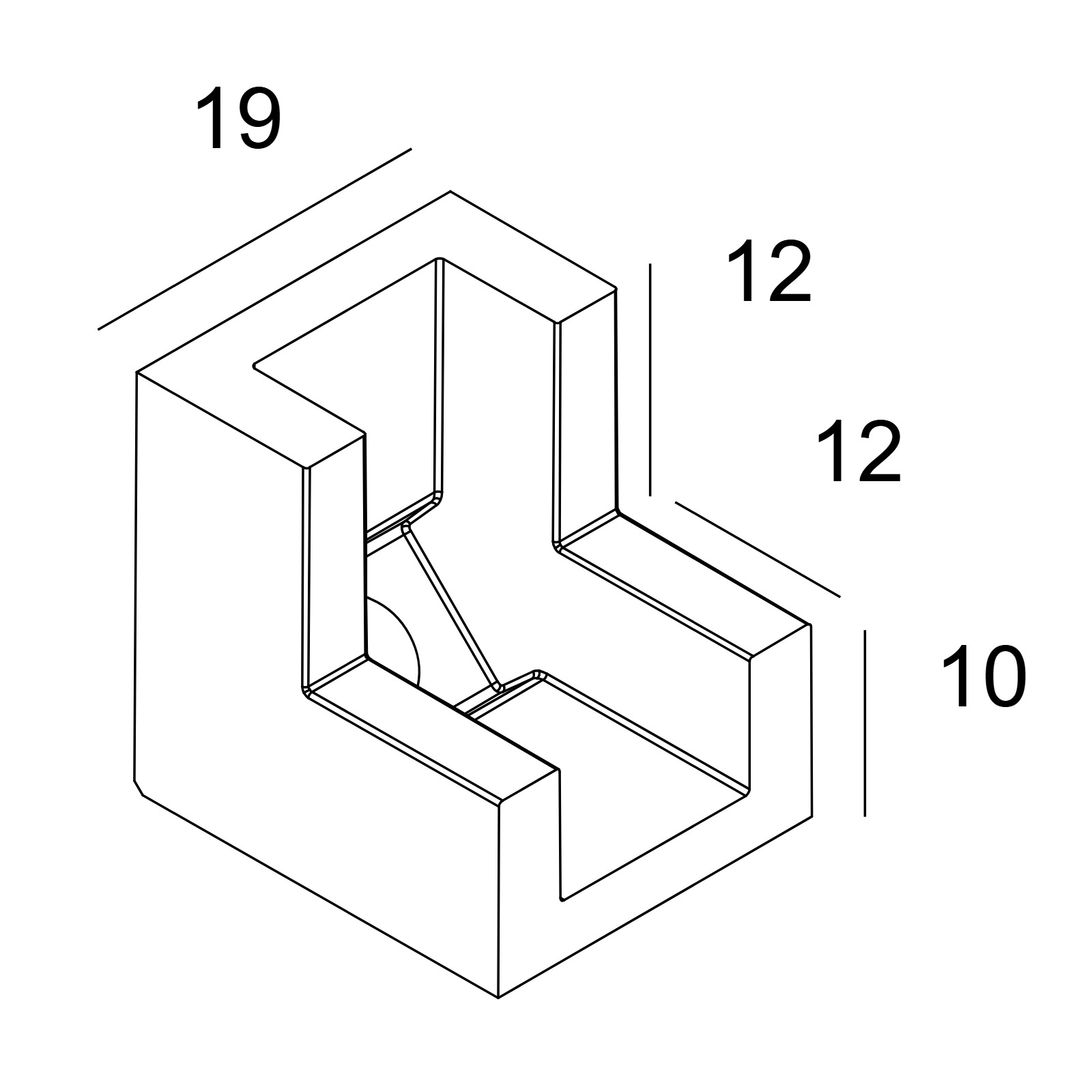 SL19 - CORNER V90° B черный Delta Light ILP