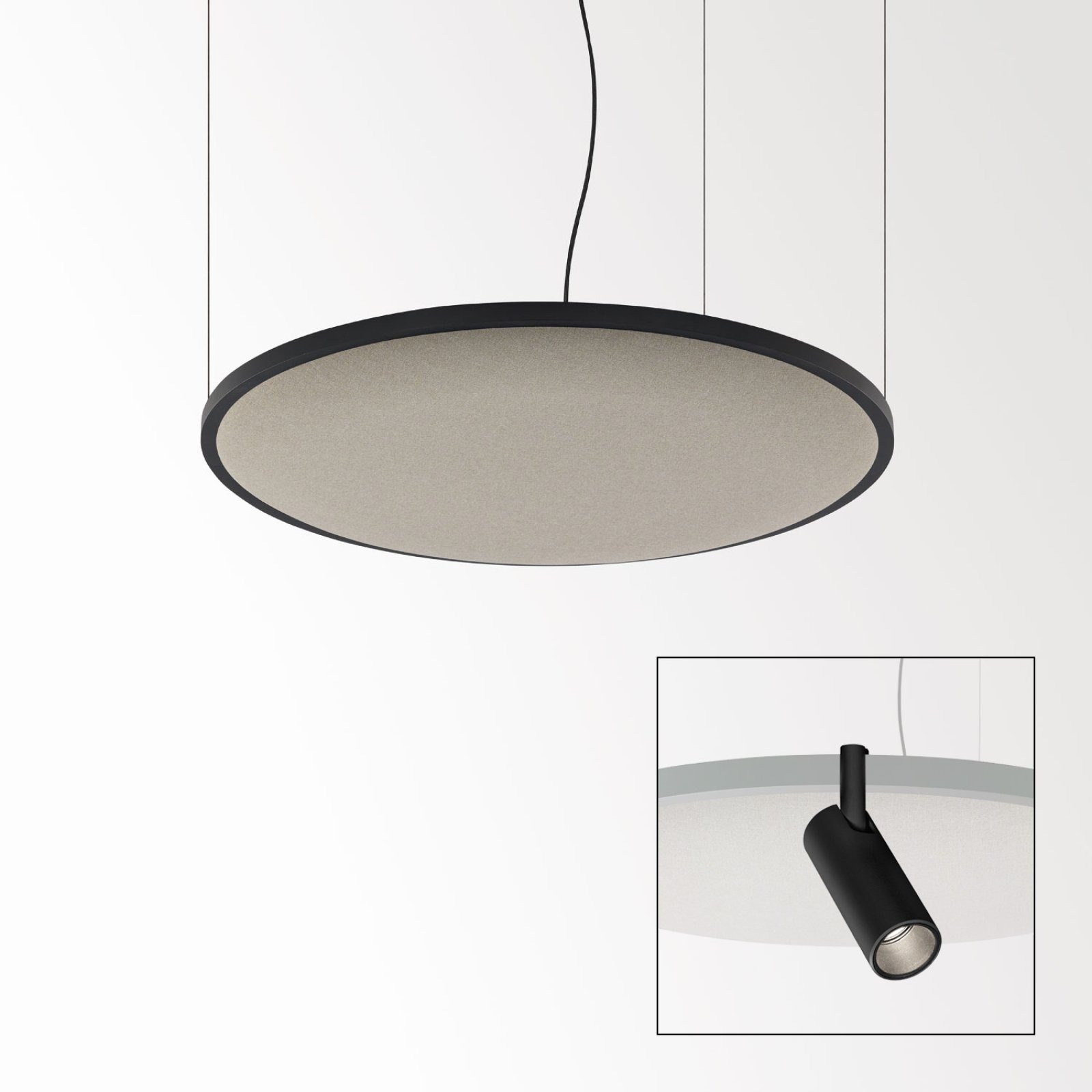 SOLI - SHHH PLUS 90/4 LIGHT GREY DIM5 B черный Delta Light подвесной светильник