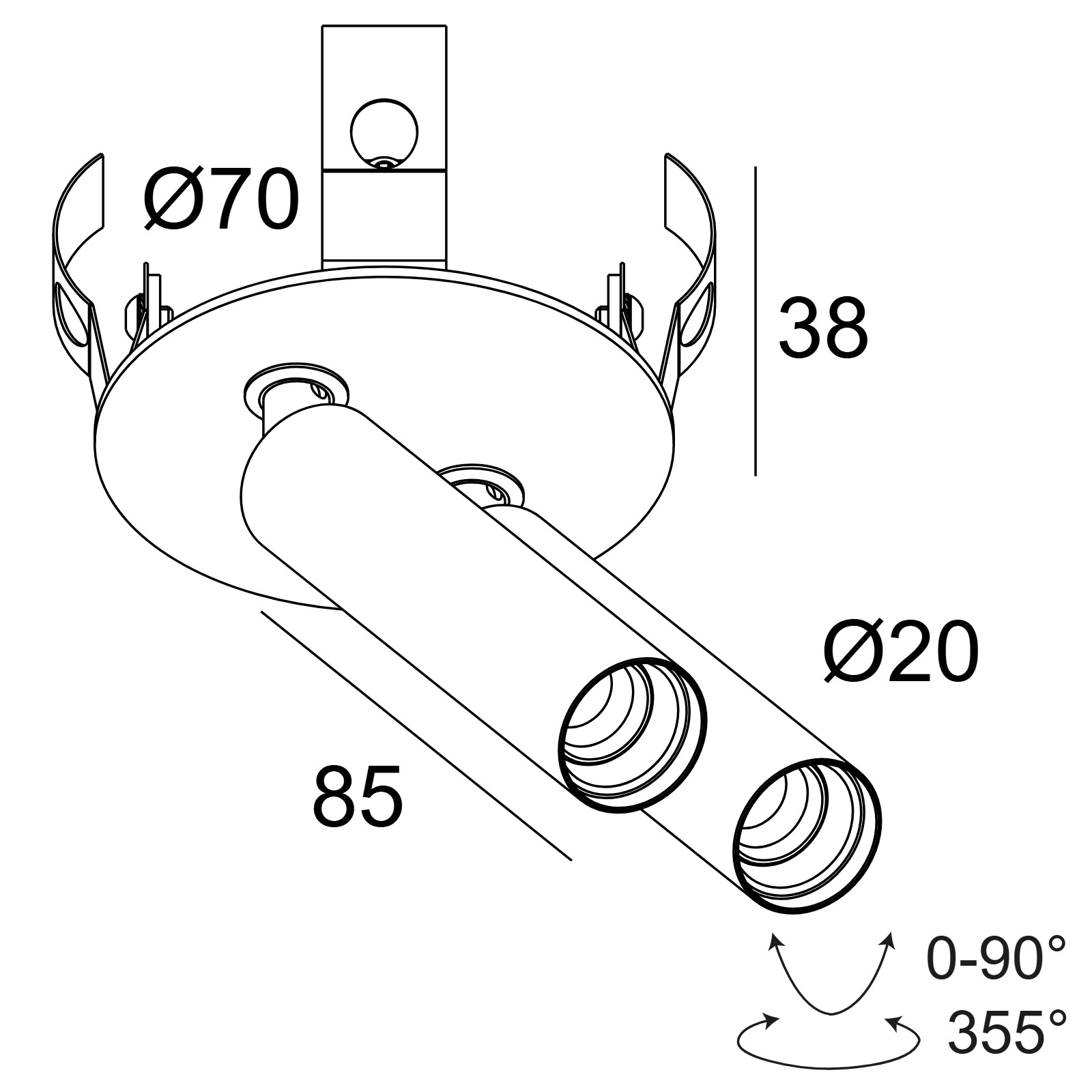 UHO CLIP 2 92730 B-B черный Delta Light накладной потолочный светильник 2
