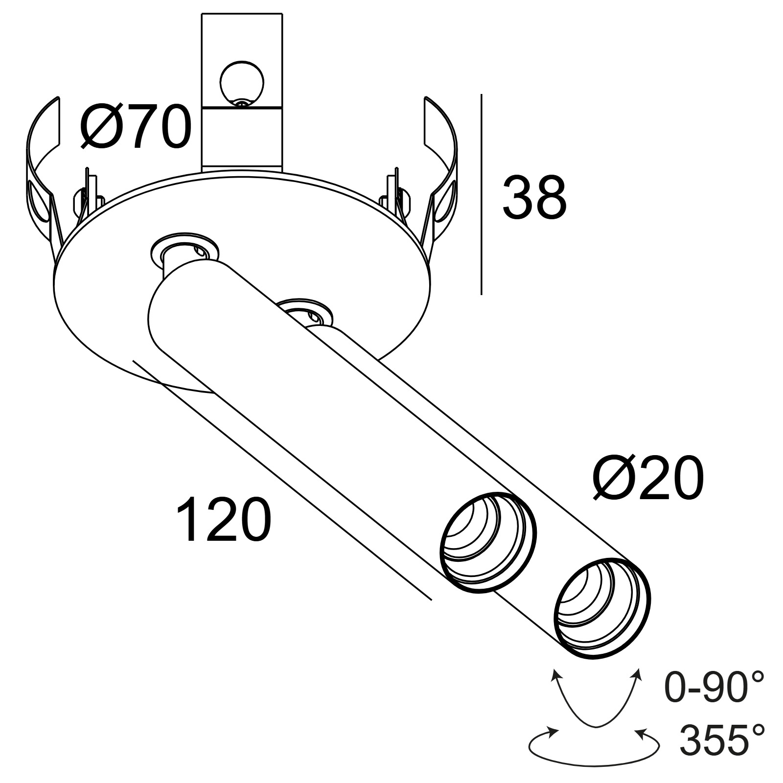 UHO L CLIP 2 92730 B-B черный Delta Light накладной потолочный светильник 2