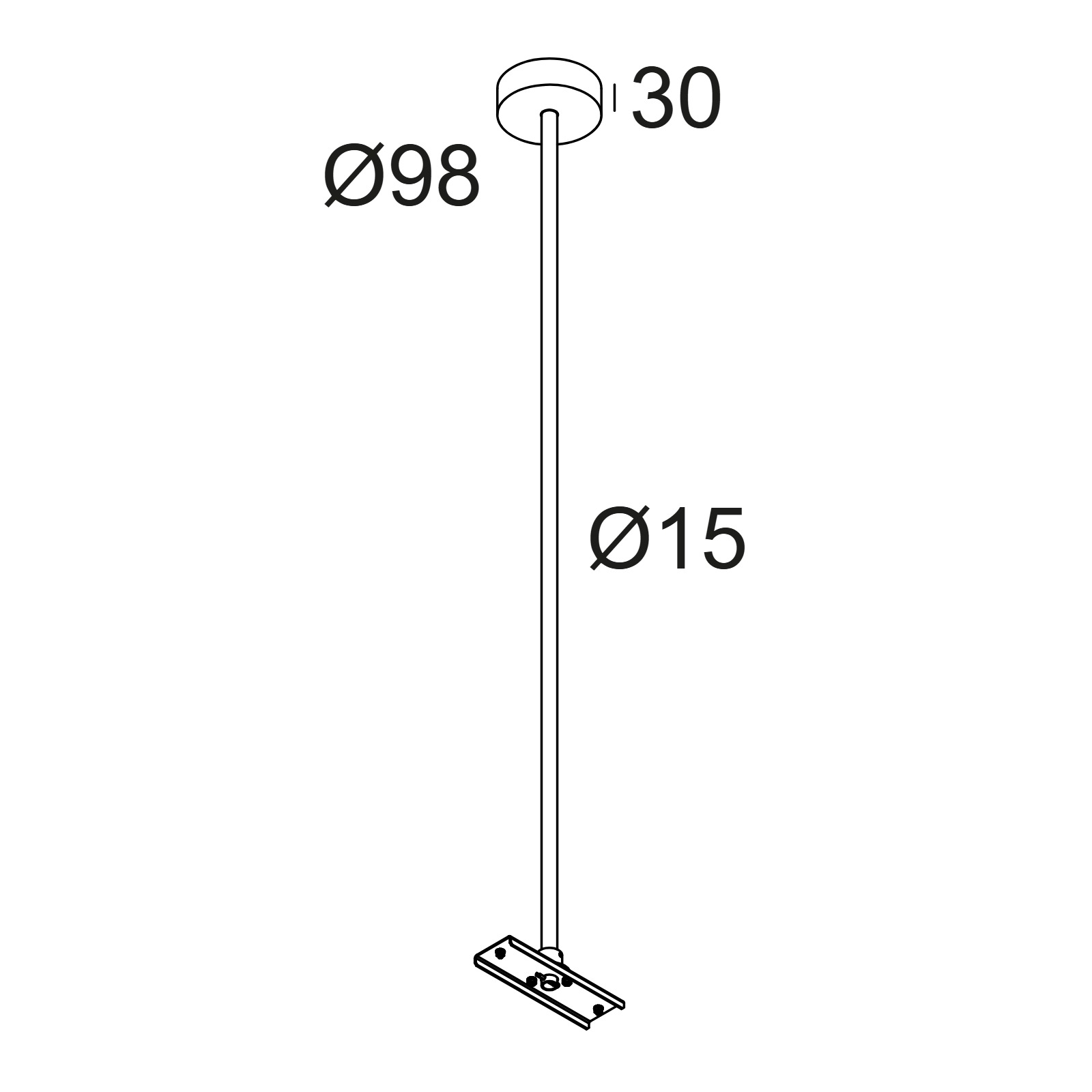CENTRAL ROD SUSPENSION SUPERNOVA FLAT 1m комплектующие светильника Delta Light 2