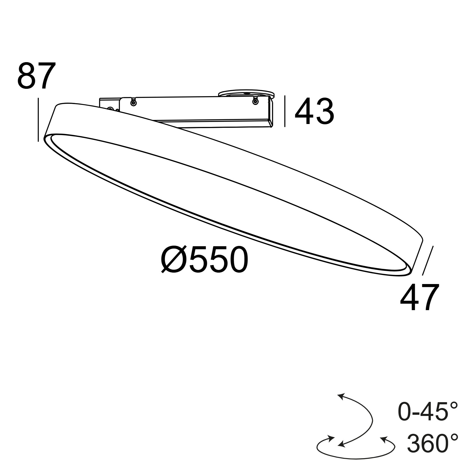MULTINOVA 55 PIVOT 930 B черный Delta Light накладной потолочный светильник 2