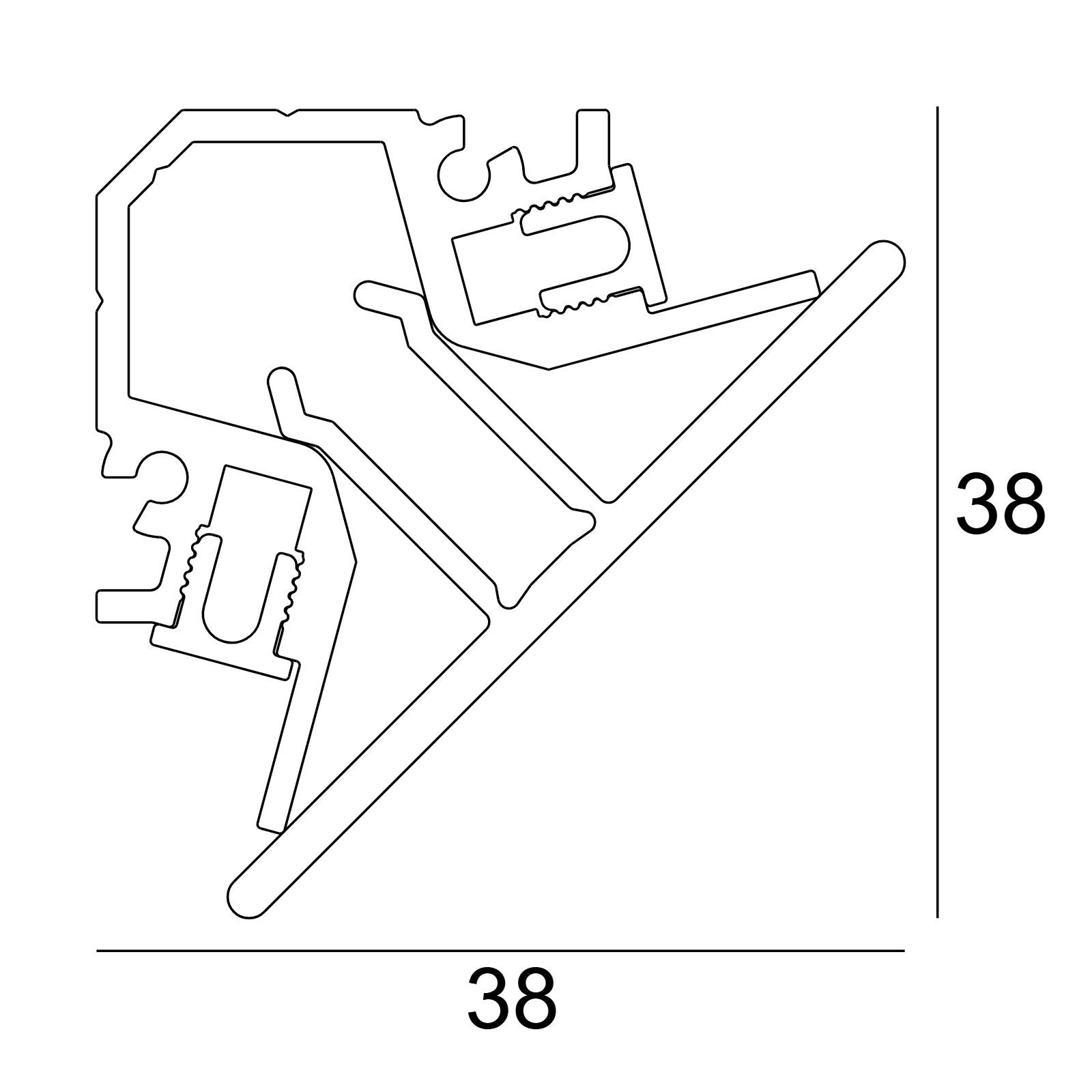 CNT-I - PROFILE B черный Delta Light ILP 2