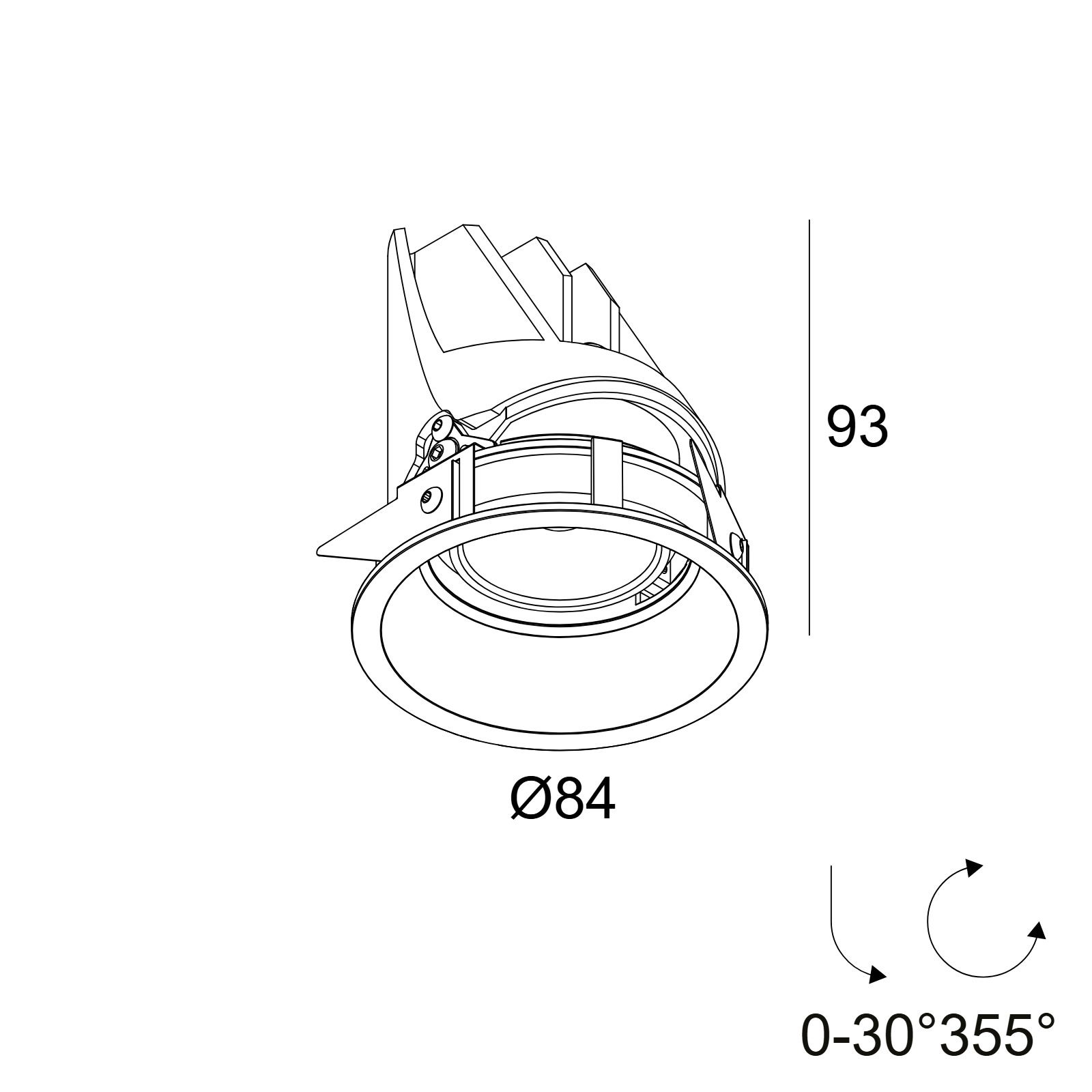 ENTERO RD-S 92710 B черный Delta Light Встраиваемый поворотный потолочный светильник 2