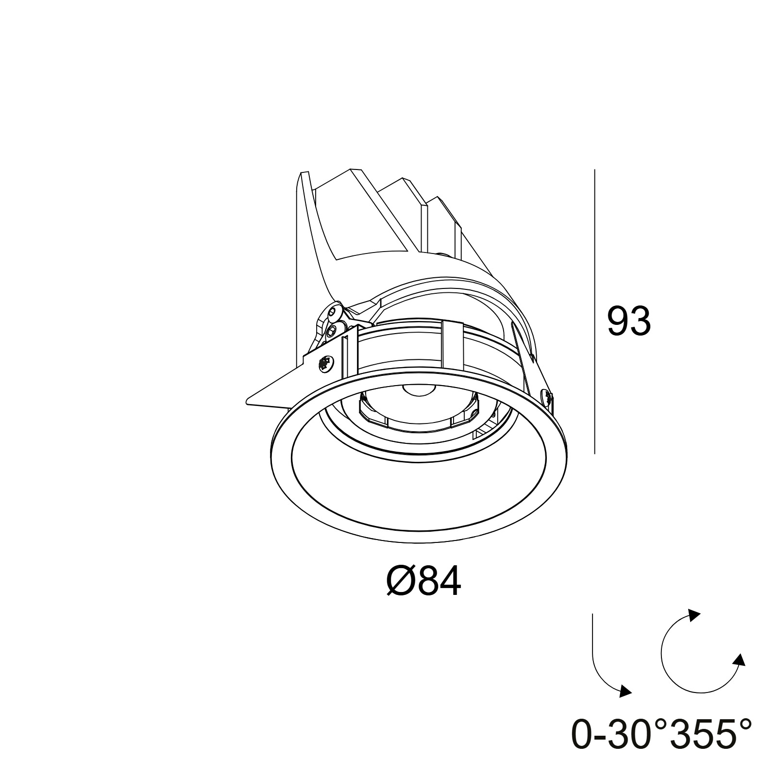 Встраиваемый потолочный светильник ENTERO RD-S Delta Light 28485 XXX0 2