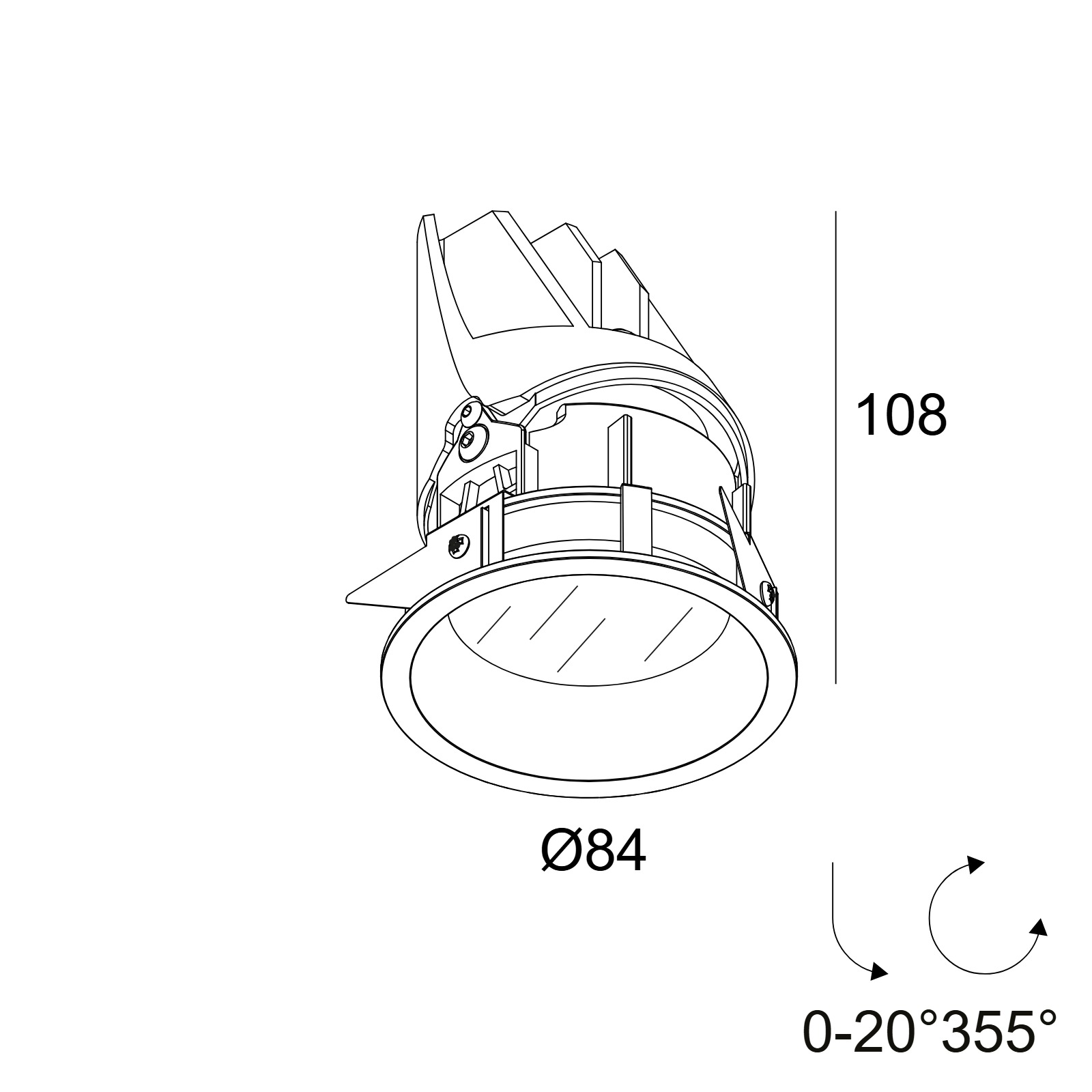 ENTERO RD-S IP 92720 B черный Delta Light Встраиваемый поворотный потолочный светильник 2